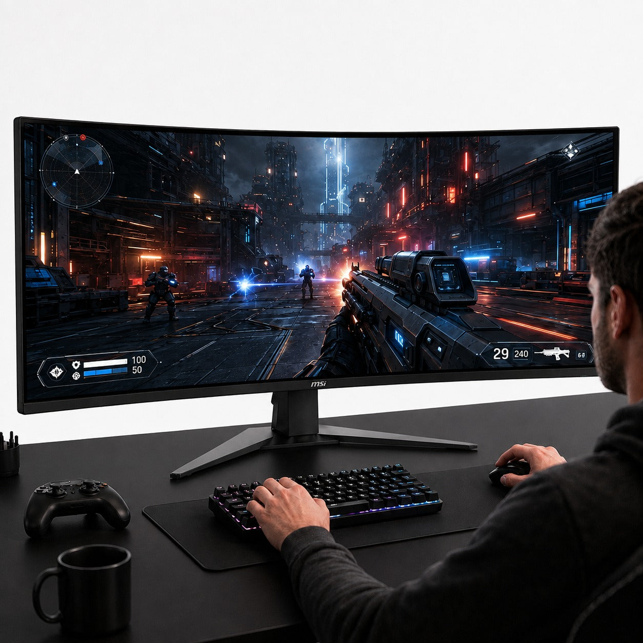 Monitor Gamer MSI 34" Curvo 180HZ Ultra Flat 1MS