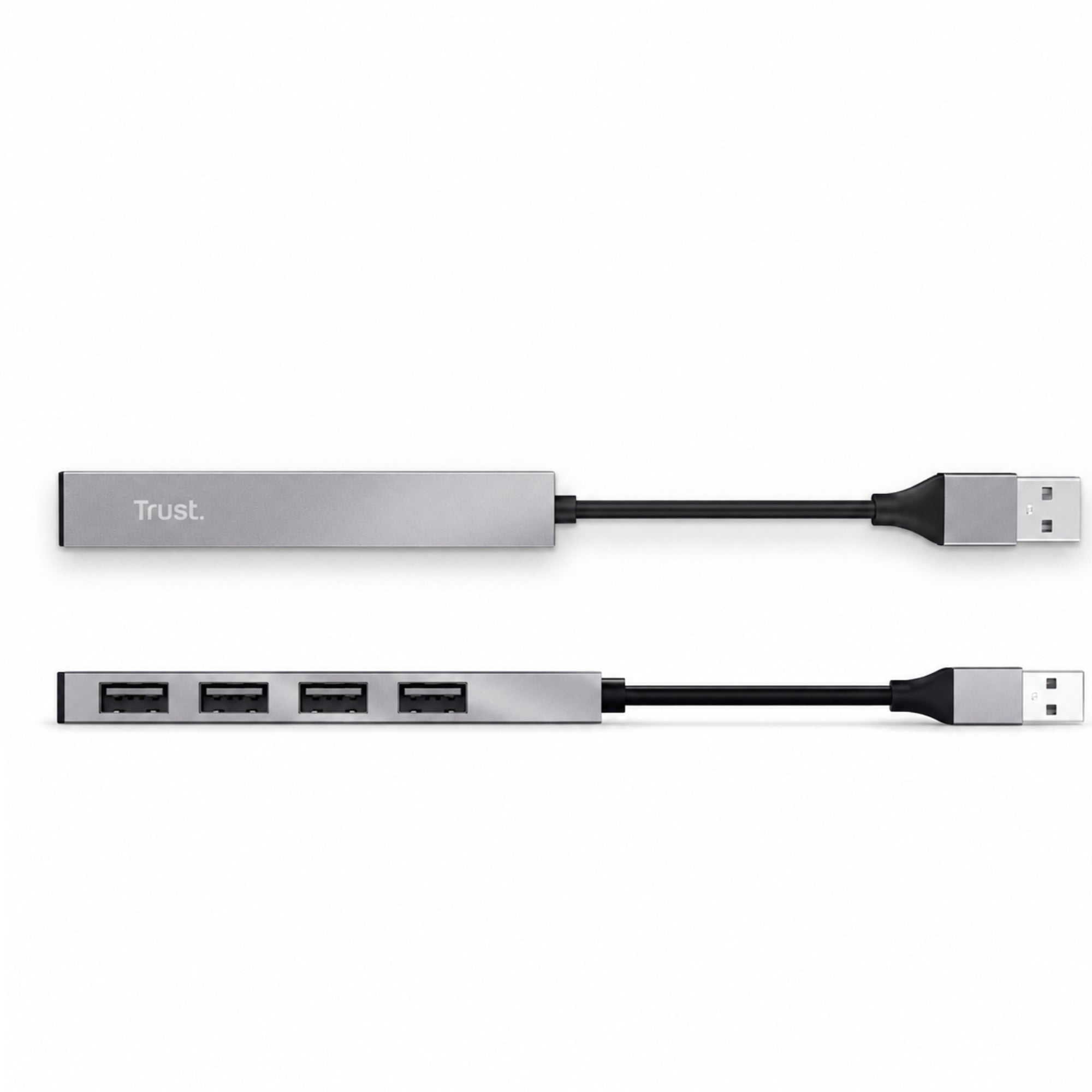 Hub Usb Trust Halyx 4 Puertos Usb 2.0 Flat Aluminium High Speed
