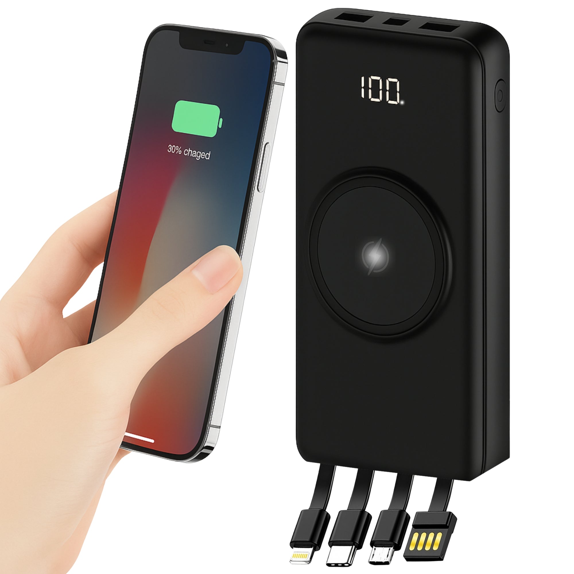Powerbank Magnético 20000mAh con Carga Rápida e Inalámbricae