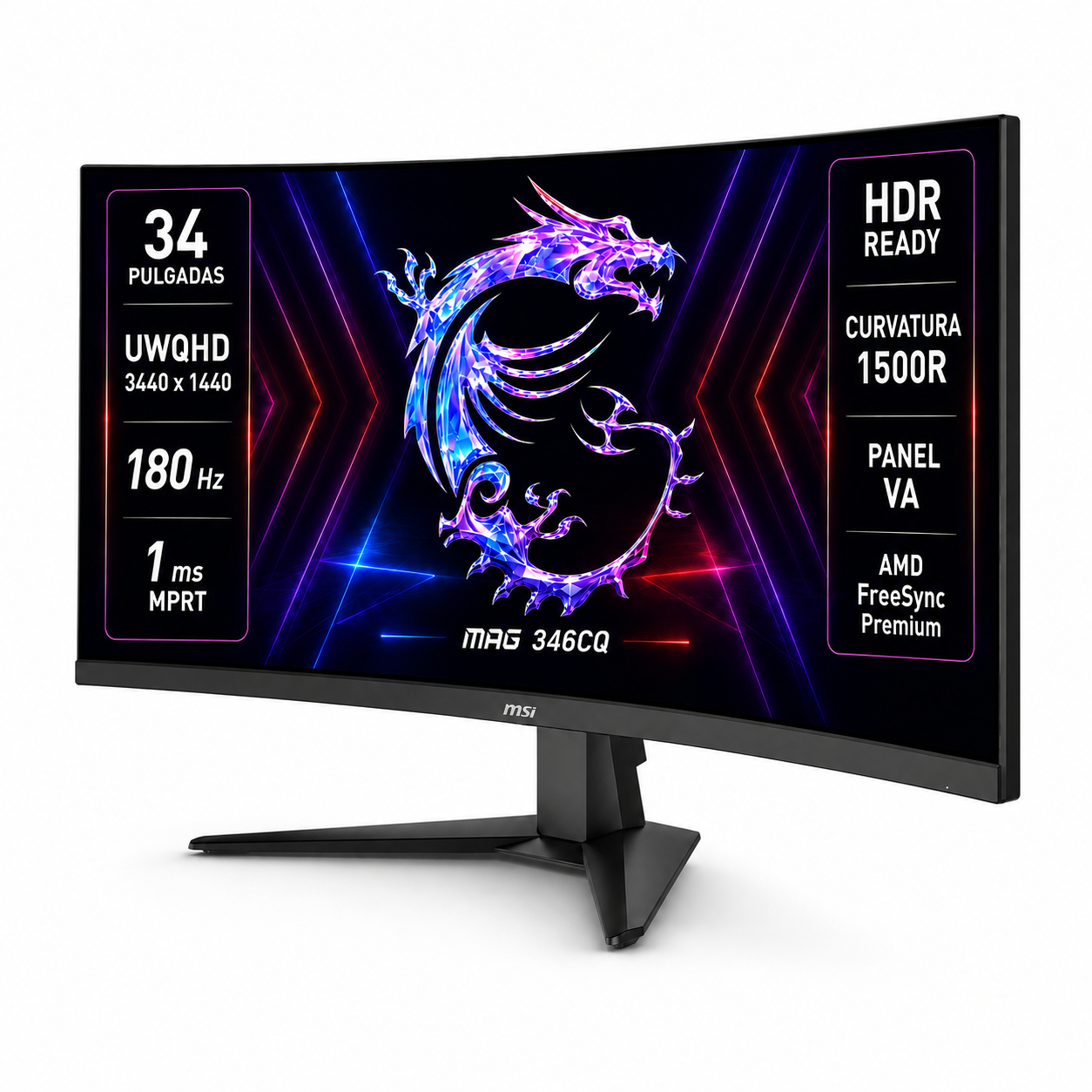 Monitor Gamer MSI 34" Curvo 180HZ Ultra Flat 1MS