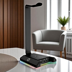 Soporte de Audífonos Full RGB Multimedia 7.1 + Puertos USB