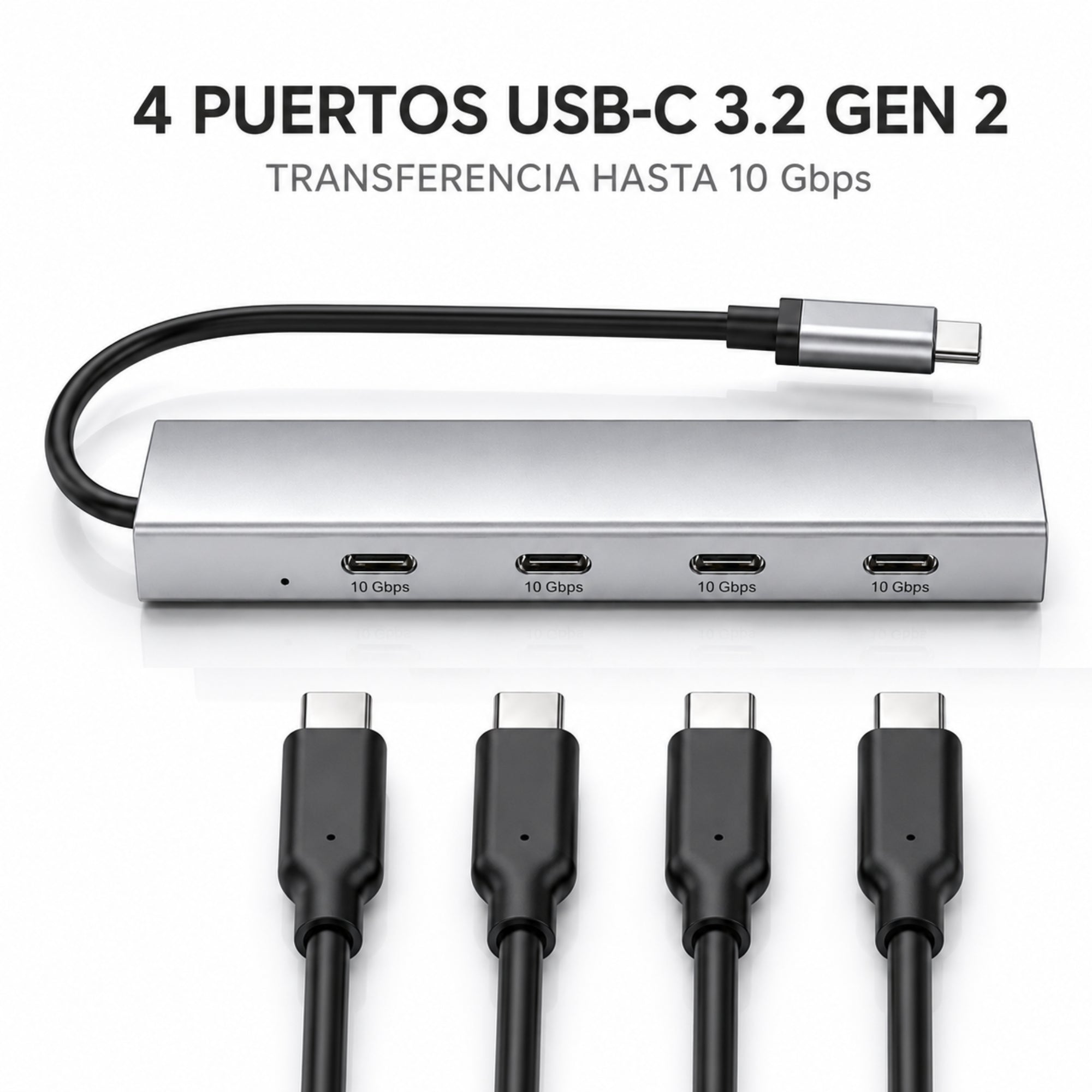 HUB USB-C 3.2 Aluminium 4 Puertos C TM-100554