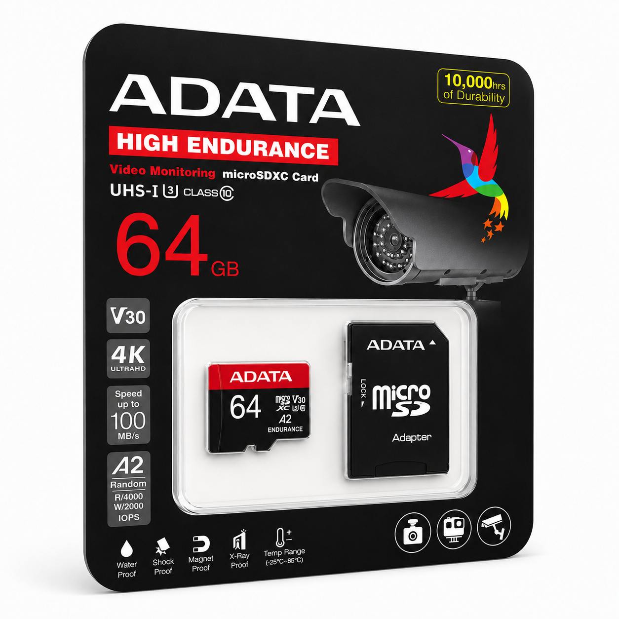 Memoria Micro SD Adata 64GB Clase 10 para 4K High Endurance