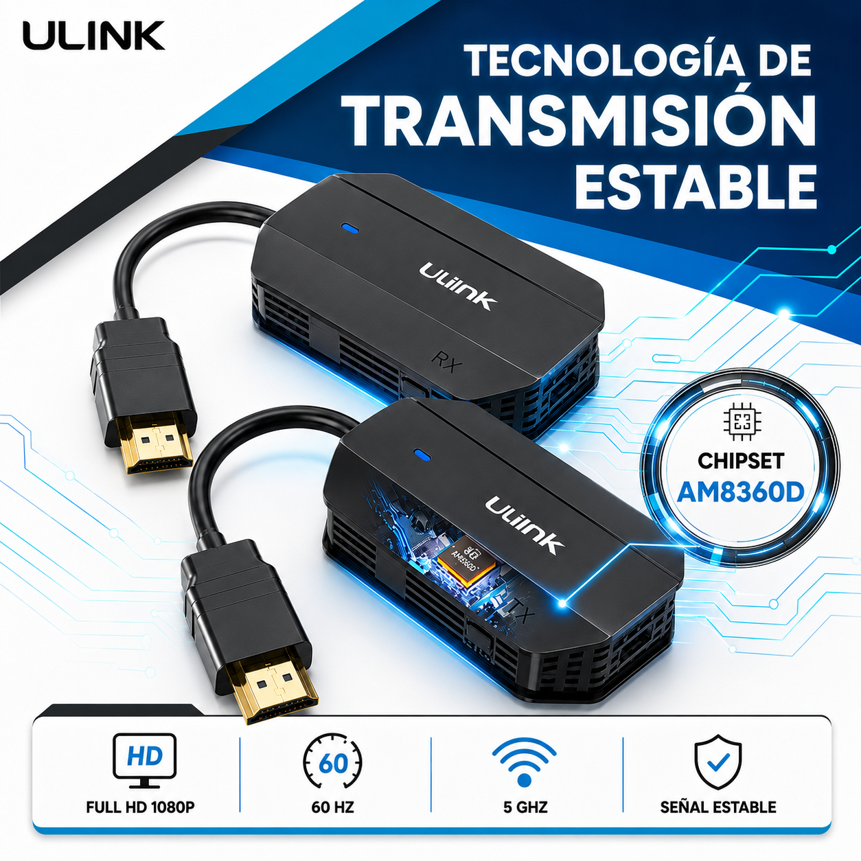 Transmisor HDMI Inalámbrico Profesional 1080p High Speed 20m