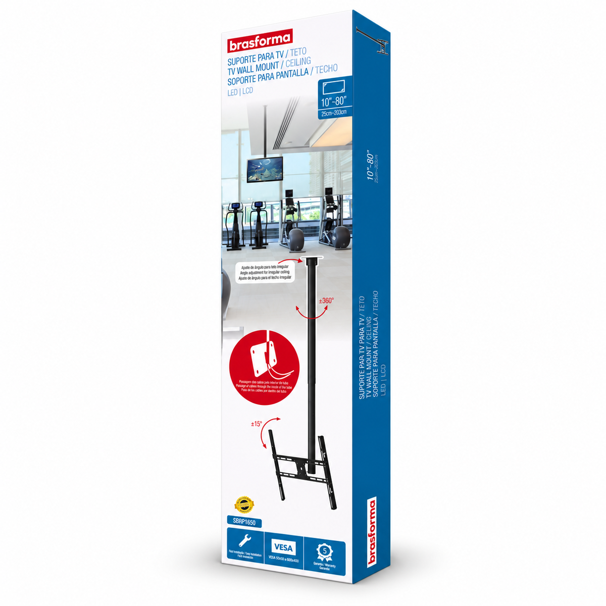 Soporte de TV para Techo Giratorio Ajustable 80" Max