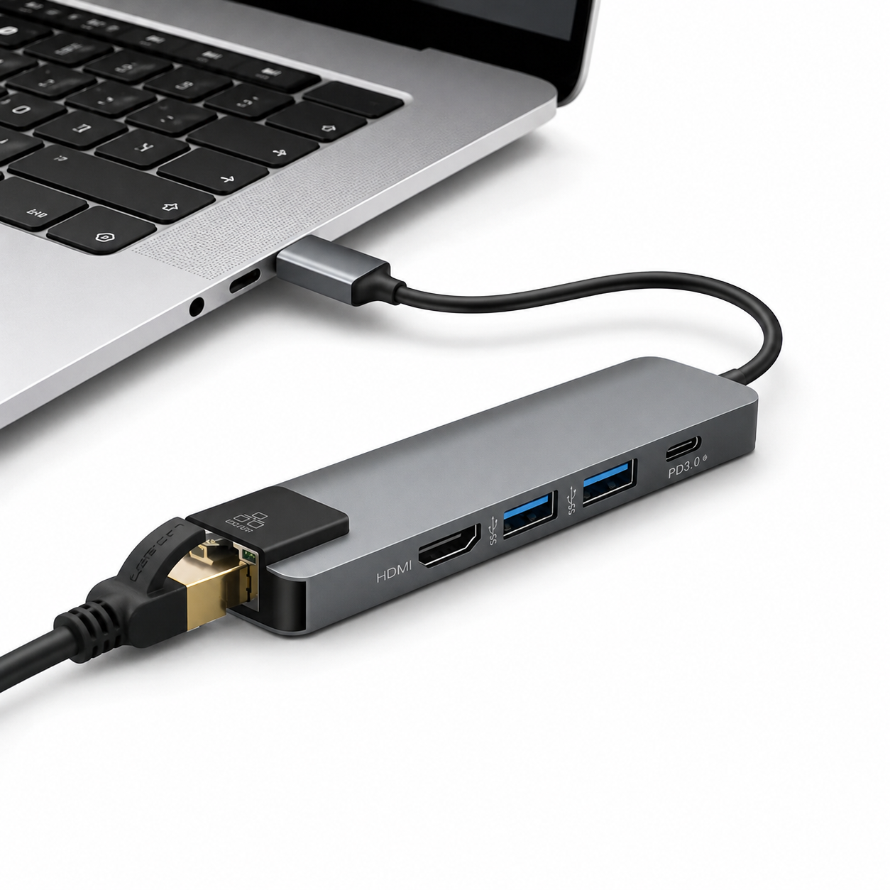Docking Station Type-C 100W + HDMI 4K+ Ethernet+ Hub USB 3.0