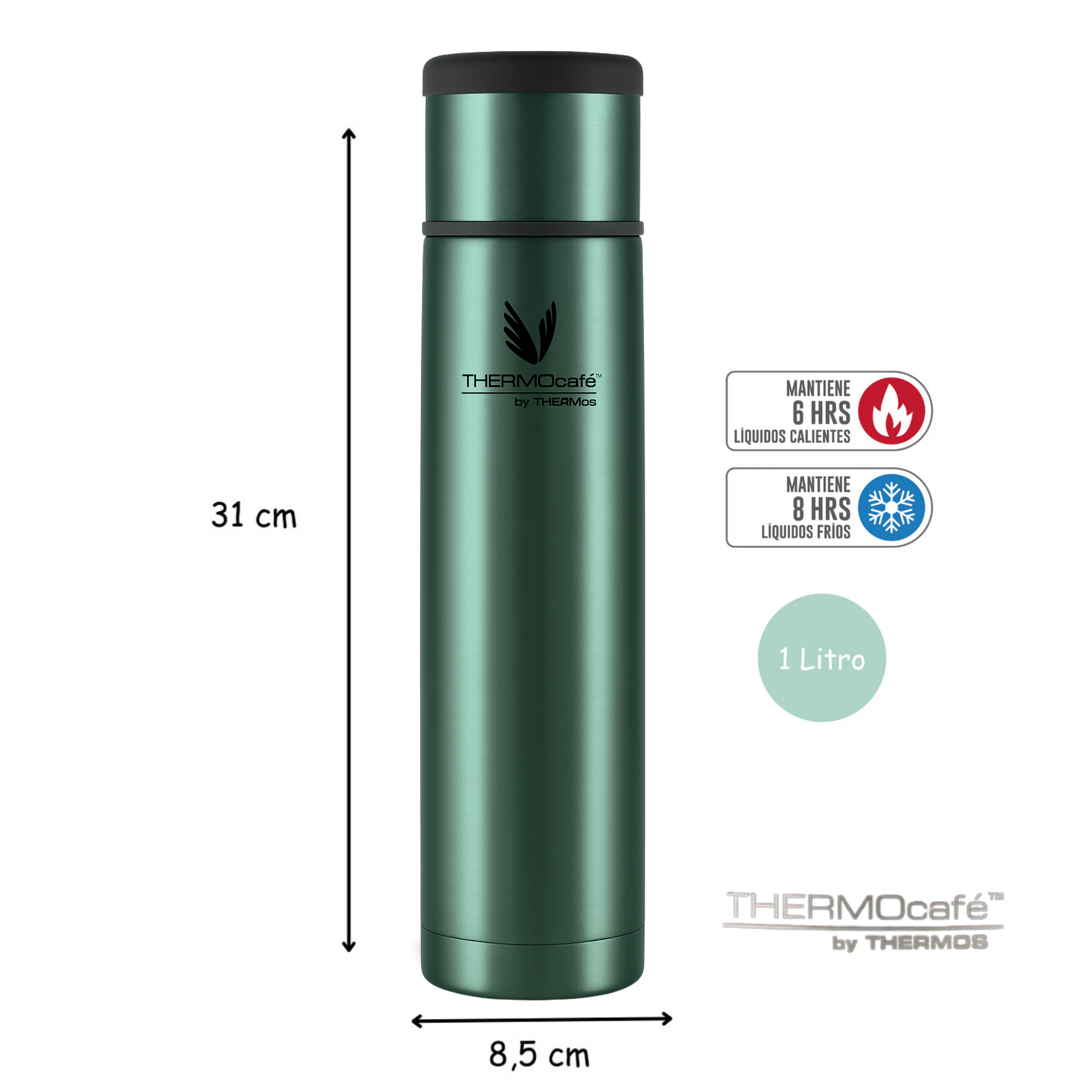 Termo de Liquidos EveryNight 1LT de Acero Inoxidable Glacier