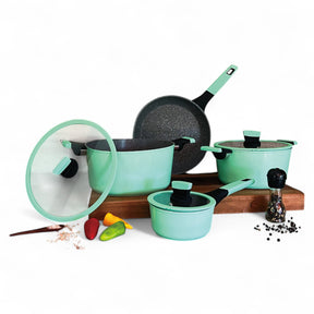 Pack Batería de Cocina Profesional KW Marble - Aluminio Mint