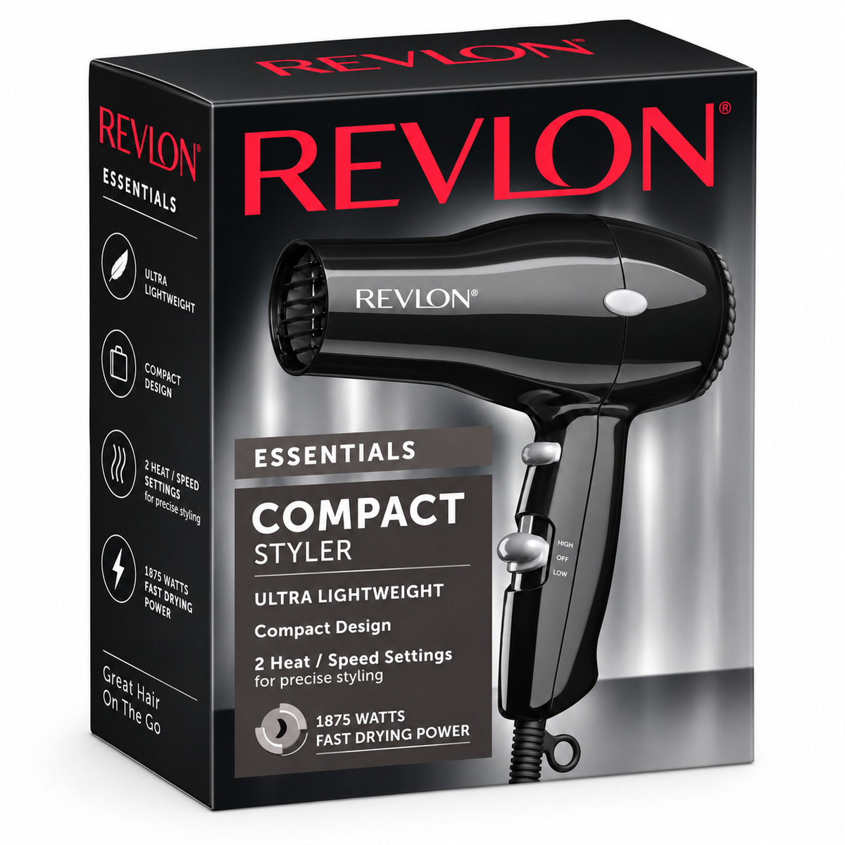 Secador de Cabello para Viajes Revlon DR5260 Negro ionizado