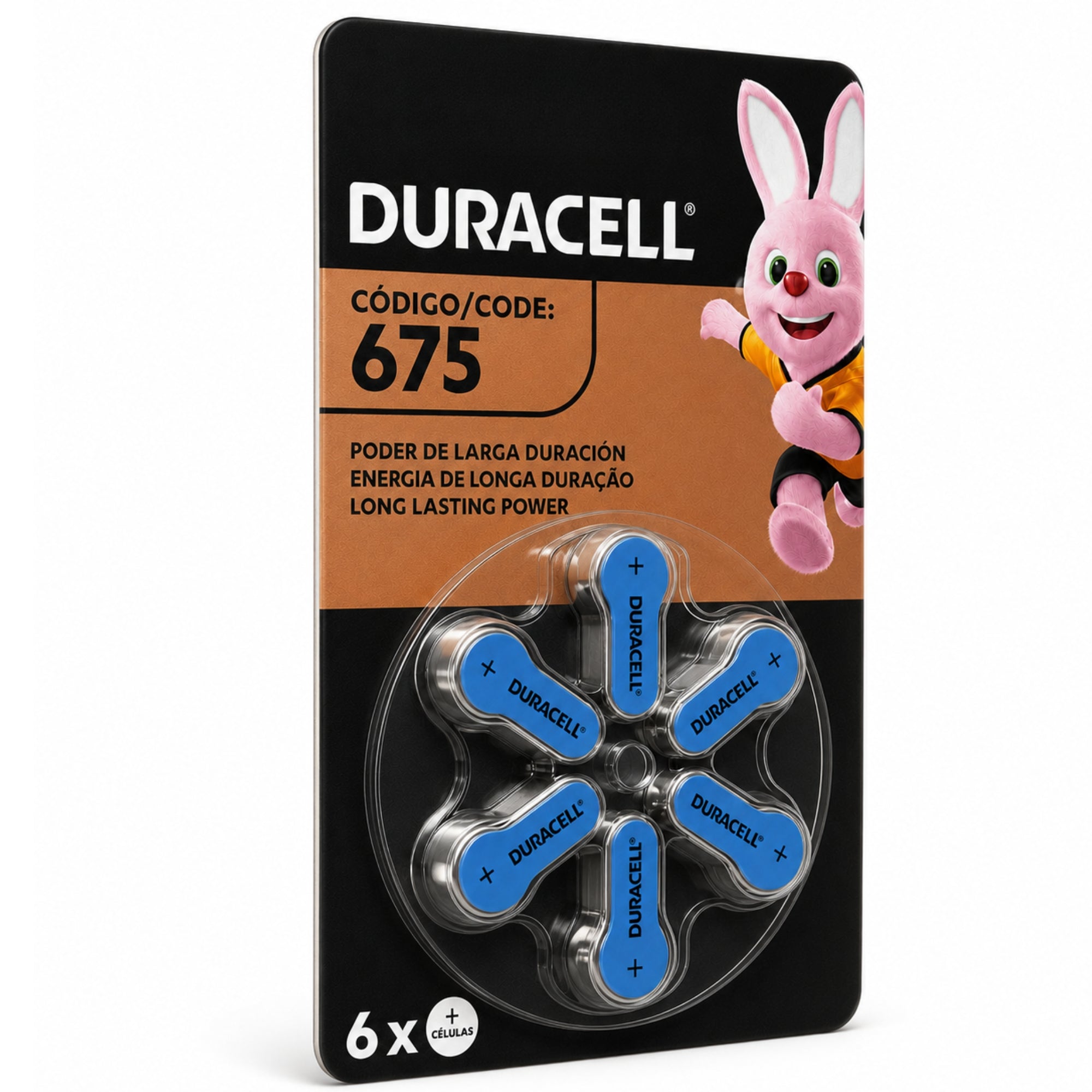 Pila Duracell 675 Auditiva Pack de 6U - 1.45V Larga duración