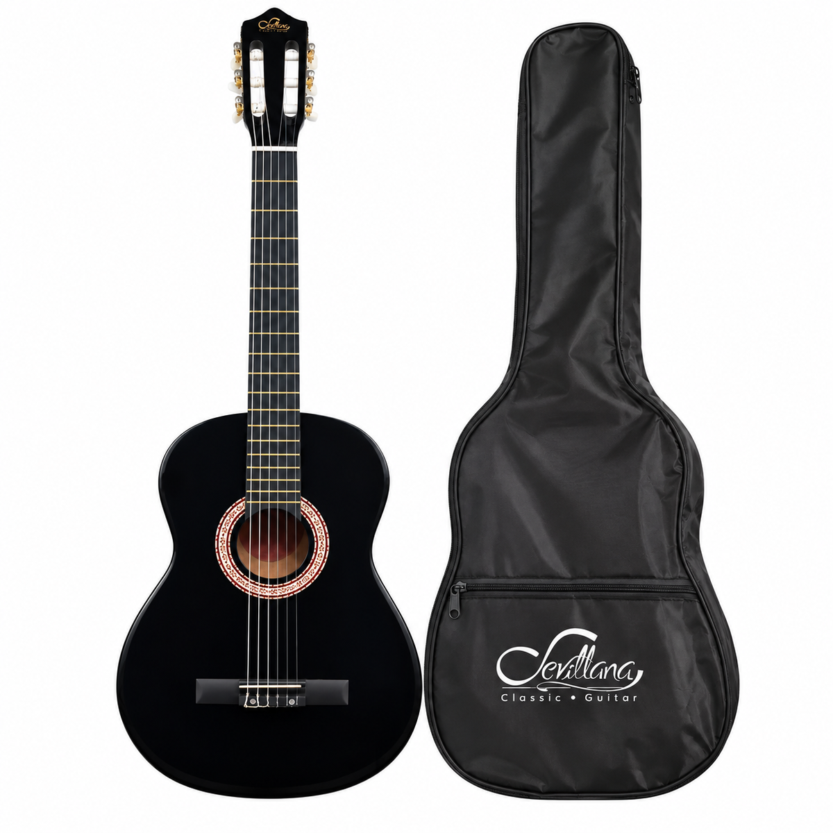 Guitarra Clásica Sevillana 30” para Niños Negro + Funda 8454