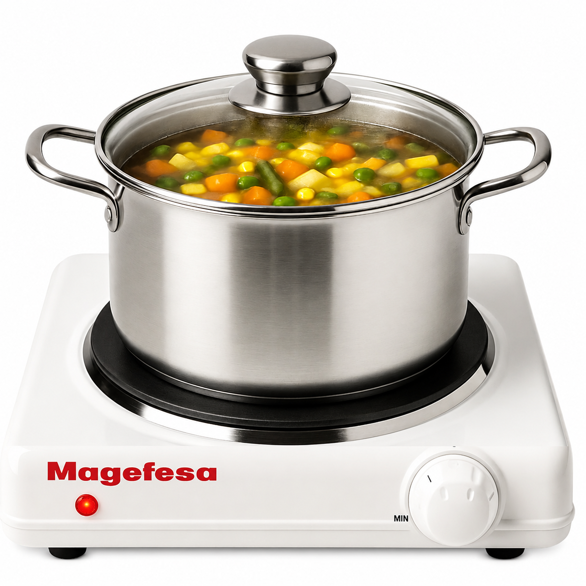 Cocina Electrica Magefesa Dinamic Inox Single MGF8012 1500w