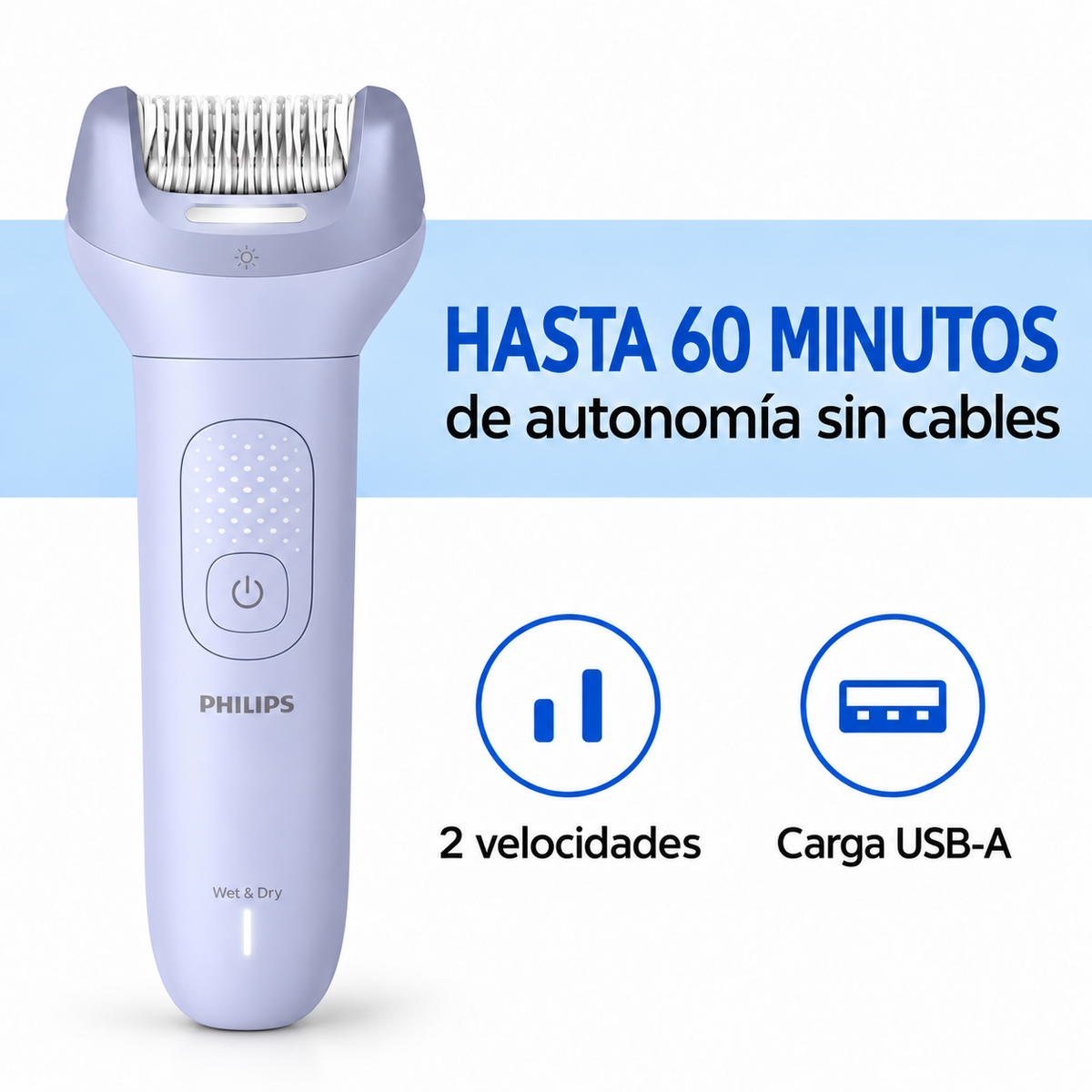 Depiladora Philips BRE-7000 Recargable Uso Húmedo o Seco