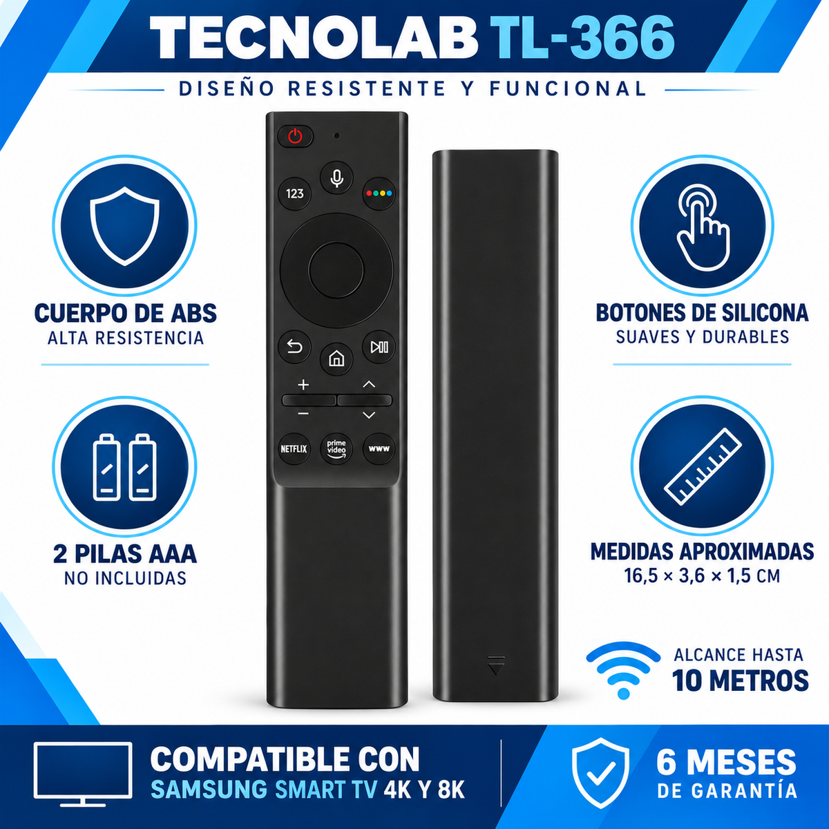 Control Remoto para Samsung Smart TV 4K - 8K C/Micrófono 366