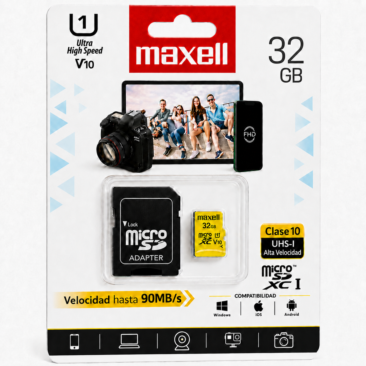 Memoria MicroSD Maxell 32GB Clase 10 High Speed UHS-1