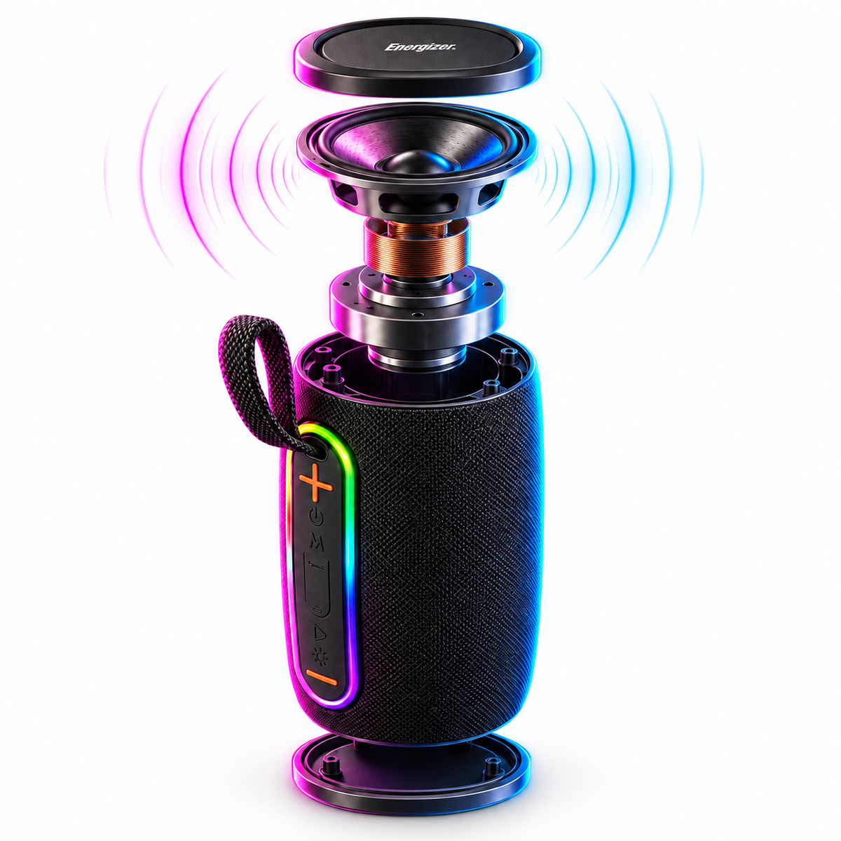 Parlante Bluetooth RGB Portátil Energizer 10W con Power Bank