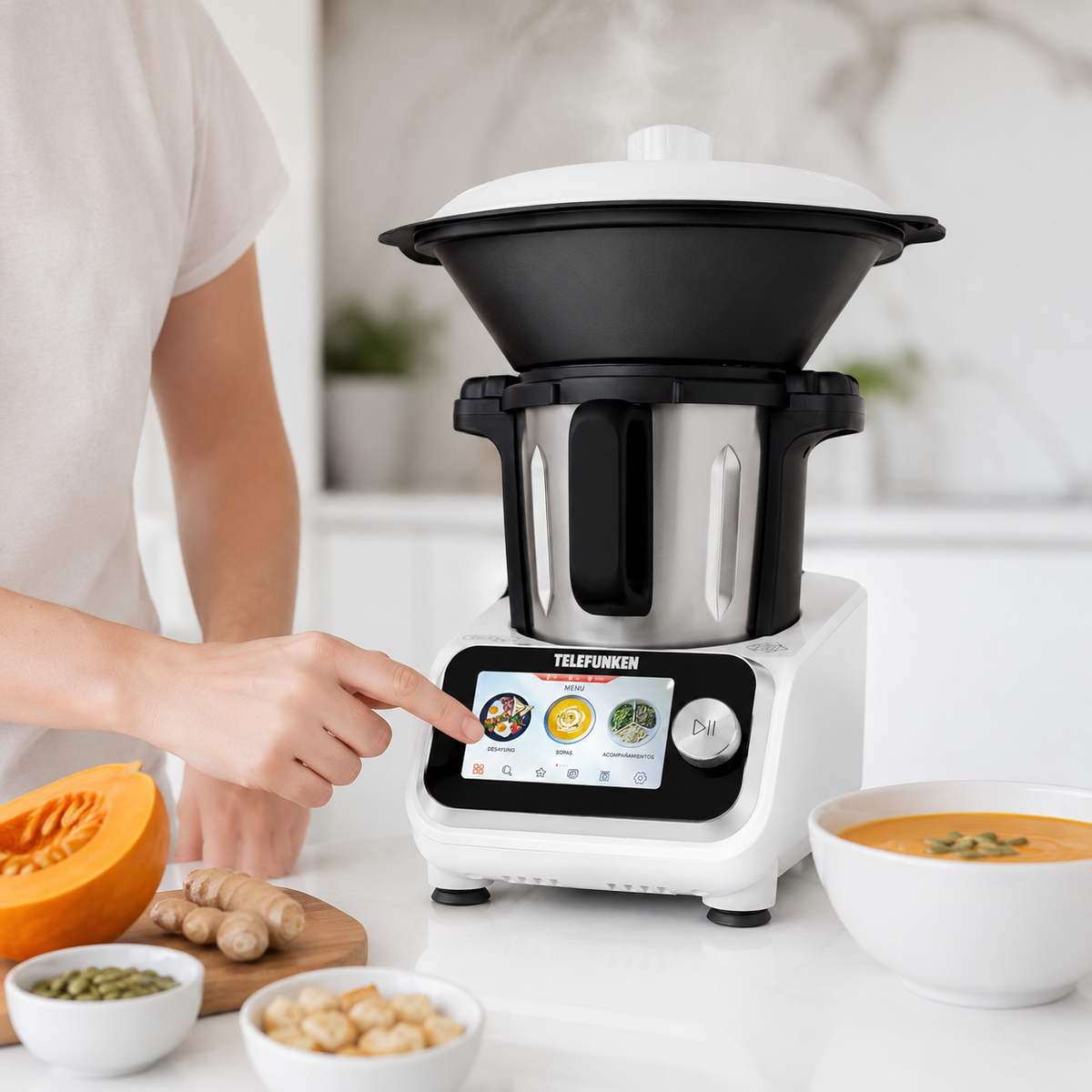 Robot de Cocina Touchscreen TELEFUNKEN CHEF WIFI 1300W 3.5L