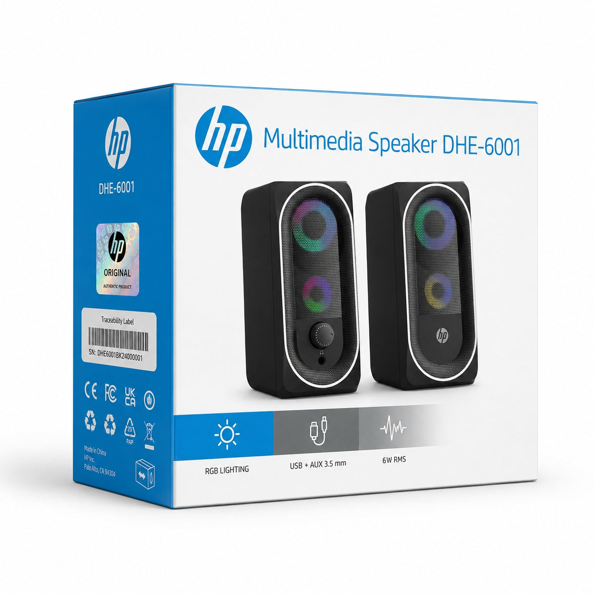 Parlante USB HP de 6W Estéreo con Iluminación Rgb DHE-6001