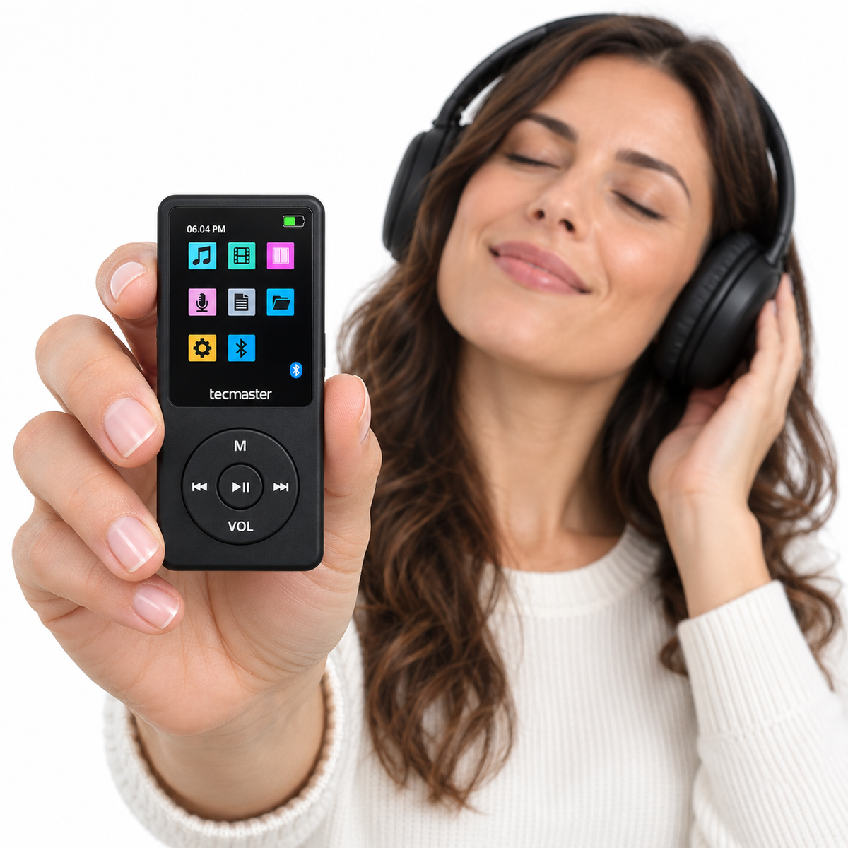 Reproductor MP3 16GB Bluetooth 5.0 Tecmaster TM-300523 Negro