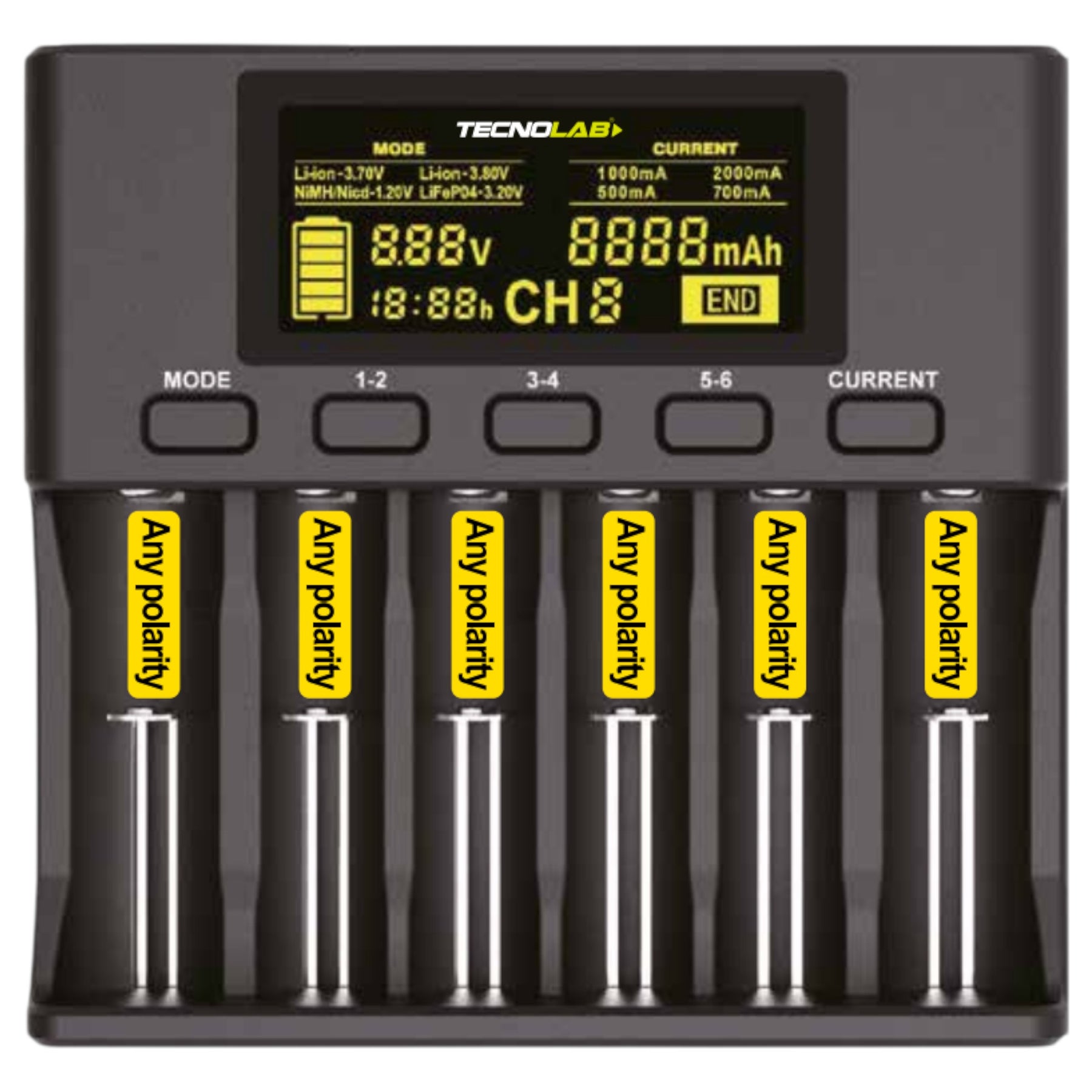 Cargador de Pilas Universal Carga Rápida para 6 Pilas TL110