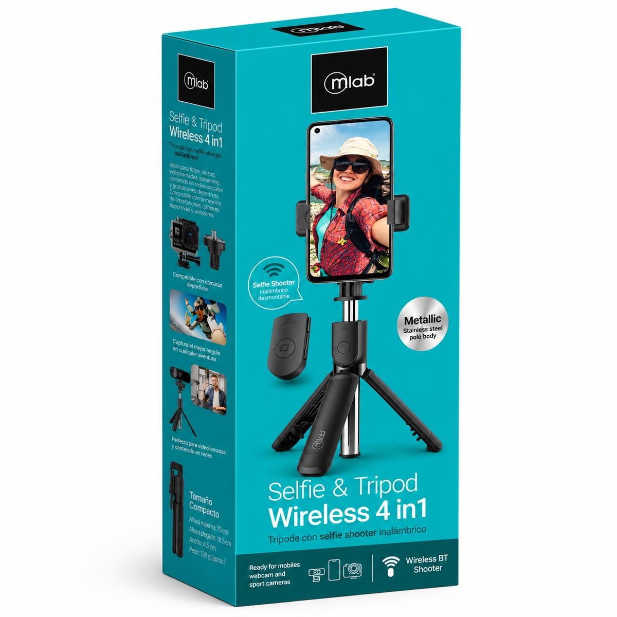 Soporte Kit Selfie Tripode Bluetooth (4en1) Multipropósito
