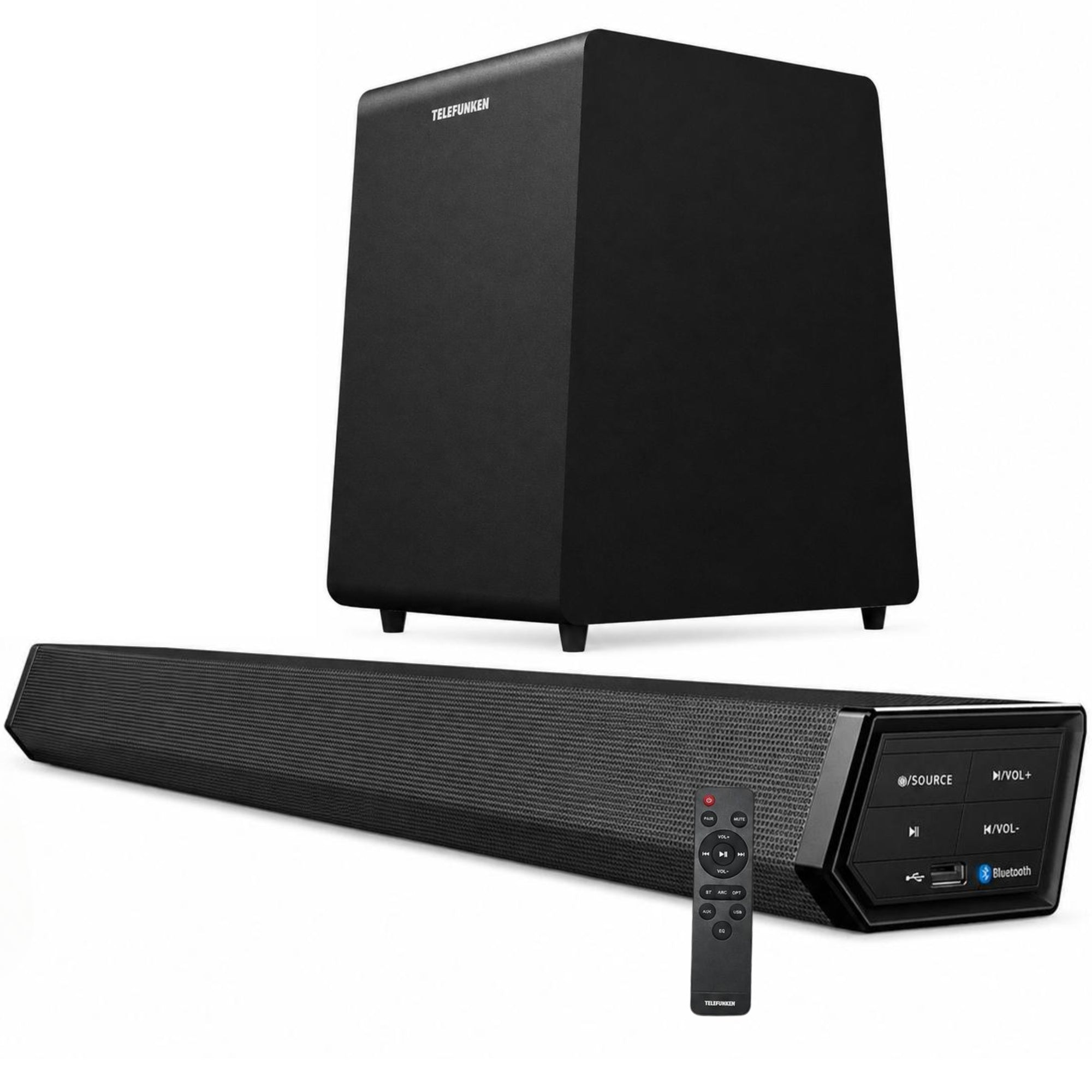 Soundbar + Subwoofer 8" Wireless Sound System Bluetooth 350W