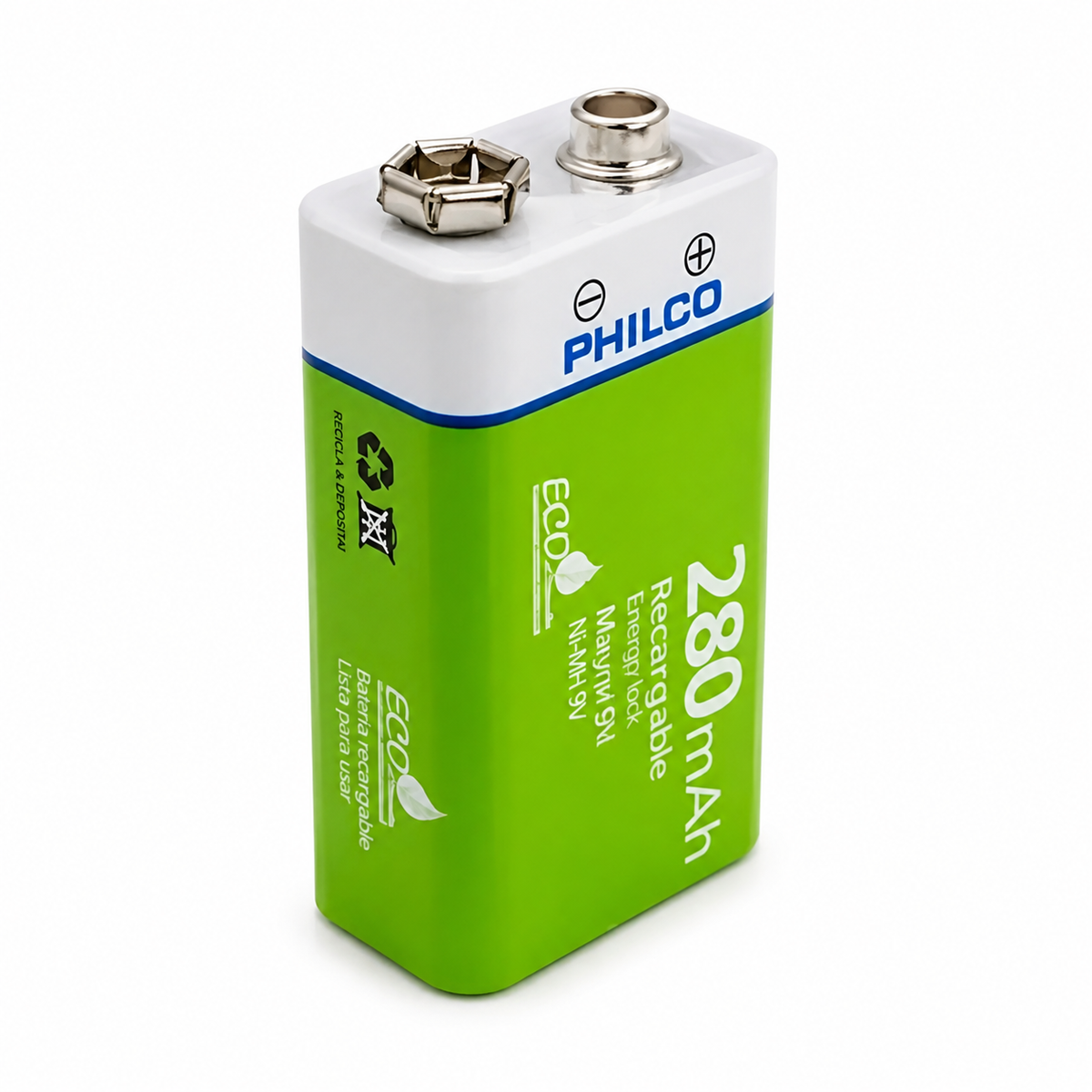 Batería 9V Recargable 280 mAH – Philco Eco Friendly Edition
