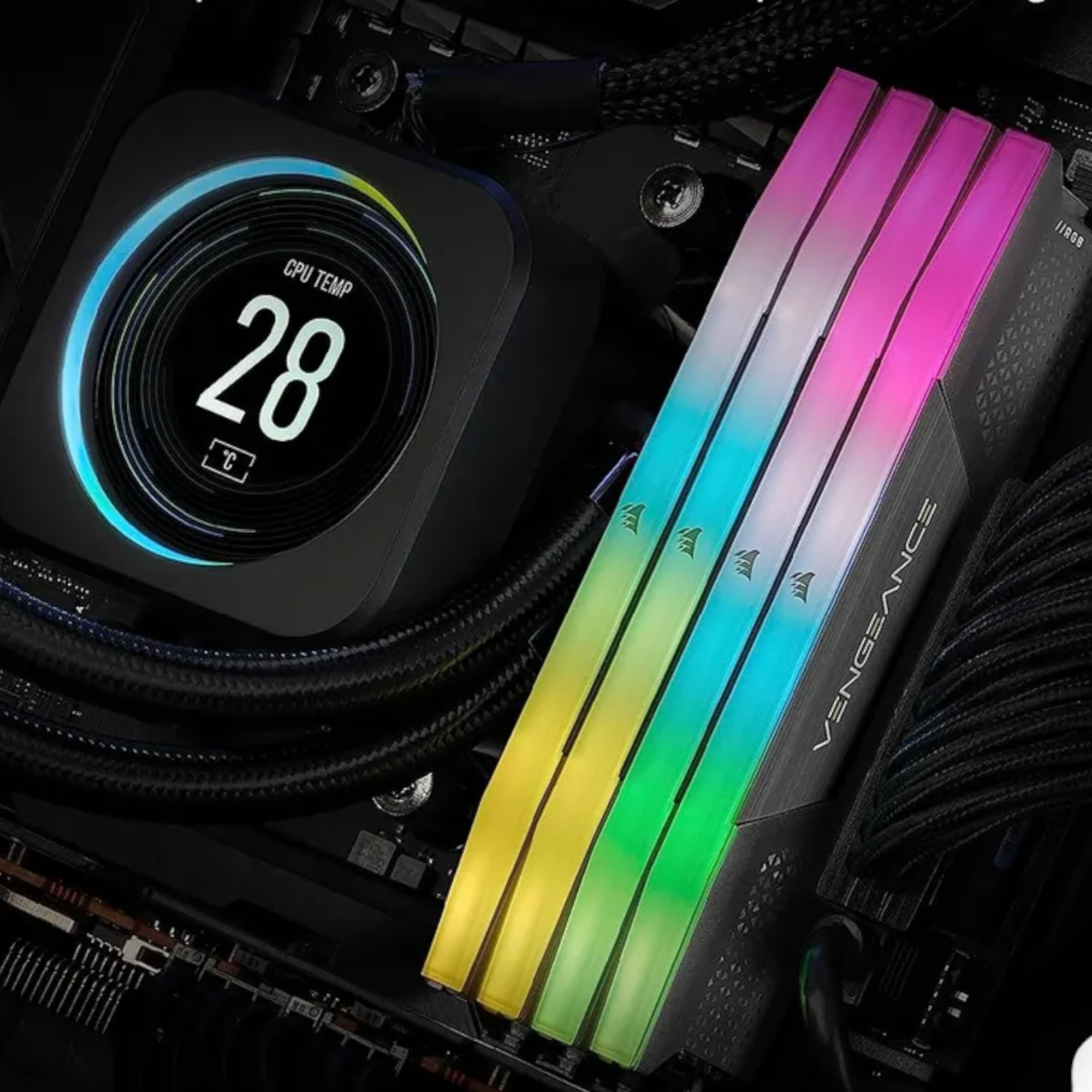 Memoria Ram Corsair Vengeance 32GB (2x16GB) DDR5 RGB 5200Mhz