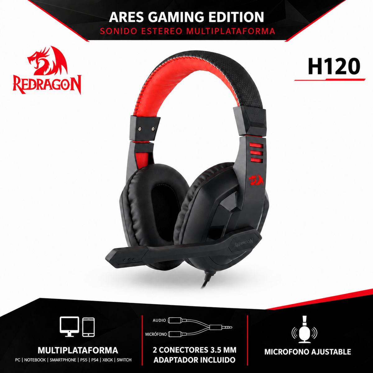 Audifonos Redragon Ares Gaming Edition Multiplataformas