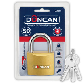 Pack de 3 Candados de 50mm Doncan de Acero Bronceado DCN-50