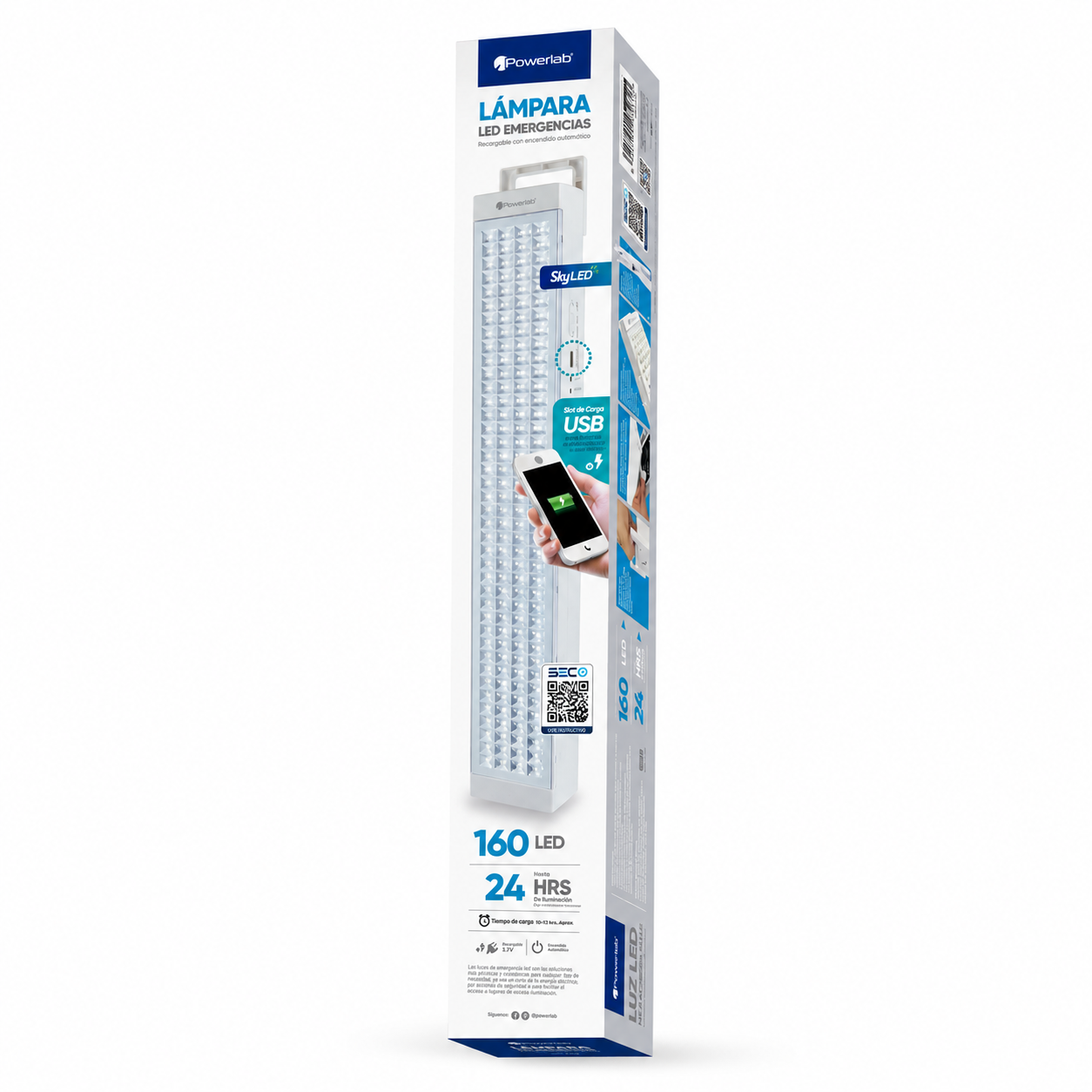 Lampara de Emergencia Recargable 160 LED 24Hrs con Powerbank