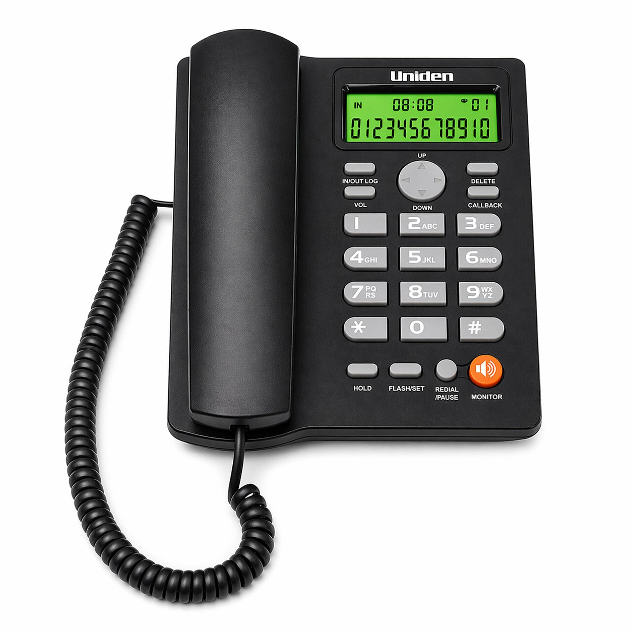 Teléfono De Red Fija Uniden Con Manos Libre Sobre Mesa 7413