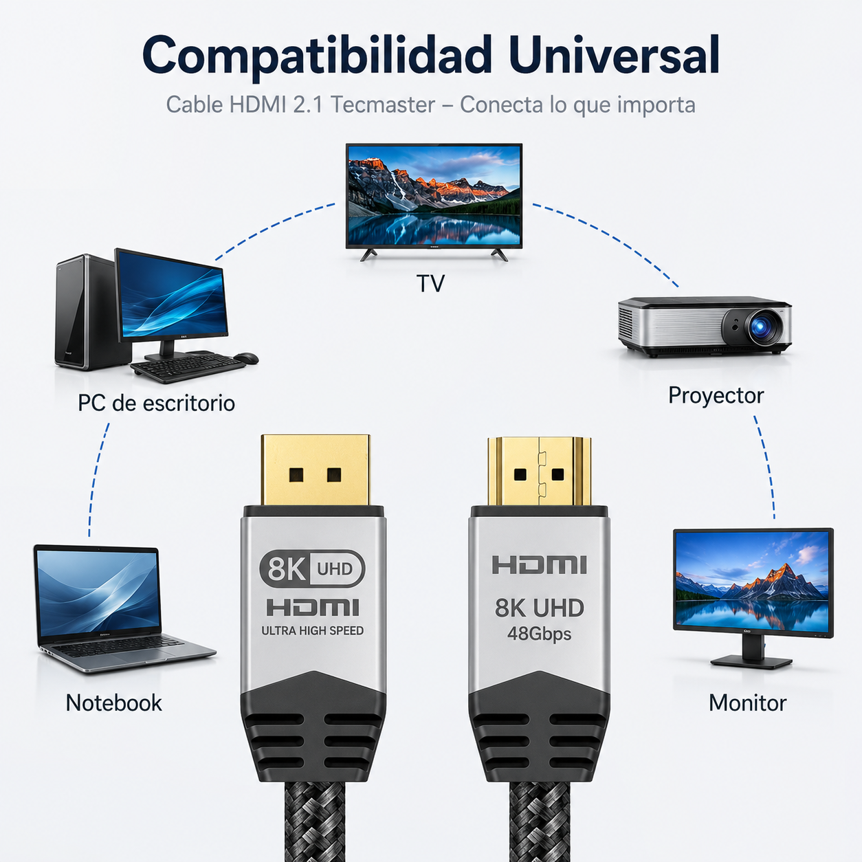 Cable HDMI Profesional V 2.1 para 8K / 48 Gbps / 2 Metros