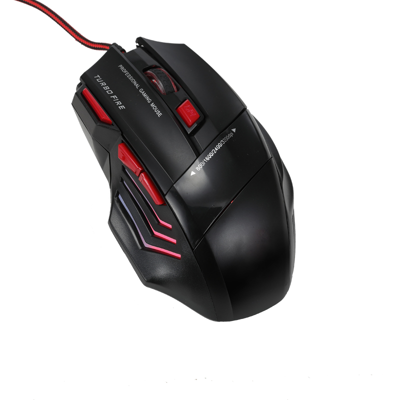 Mouse Gamer 7 Botones 3200 DPI + Turbo Fire Reptilex Rx0006