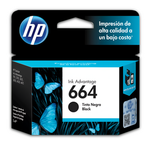 Tinta HP 664 Negra Cartridge Original F6V29AL Black 2ML