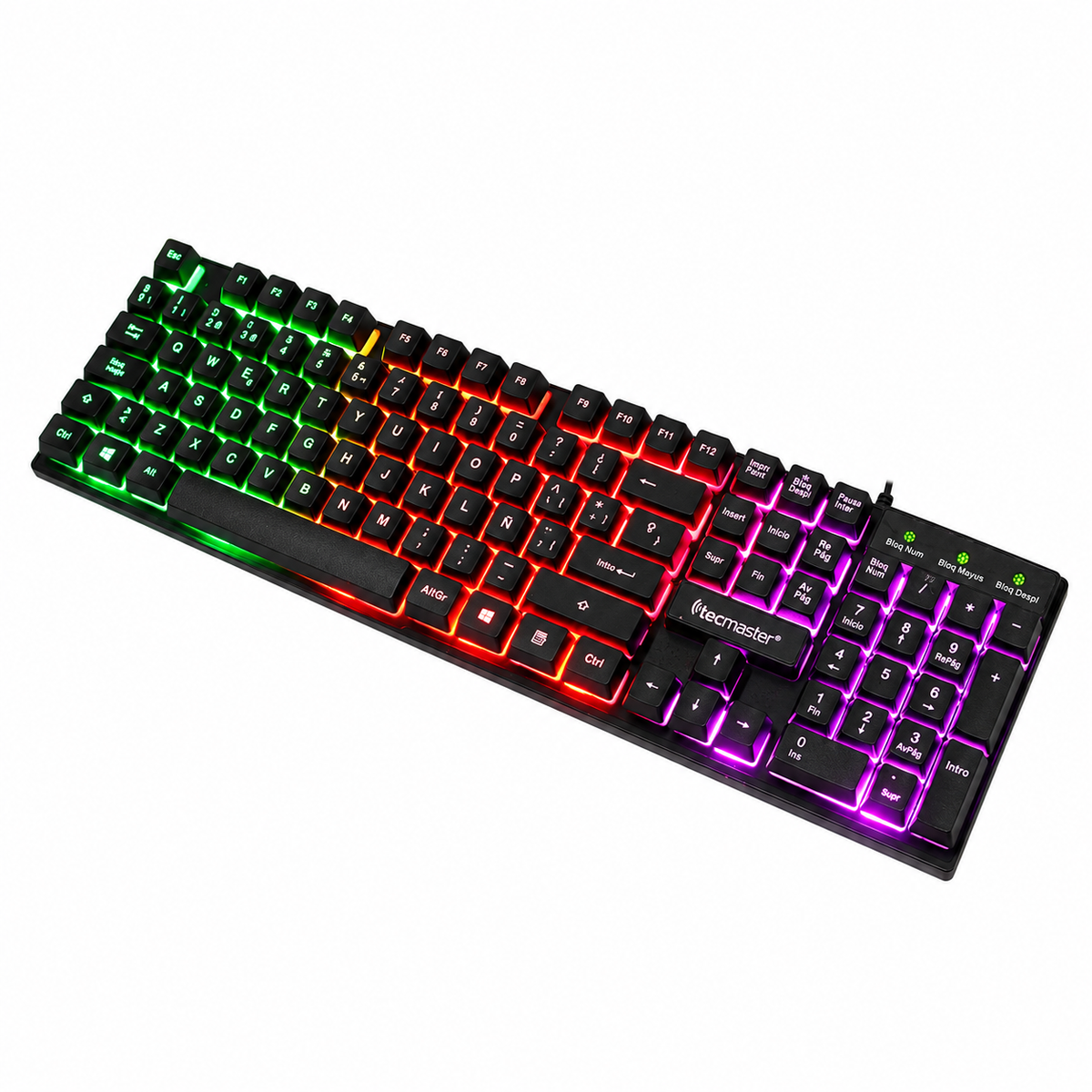 Teclado Gamer con Retro Iluminación RGB Tecmaster TM-100510