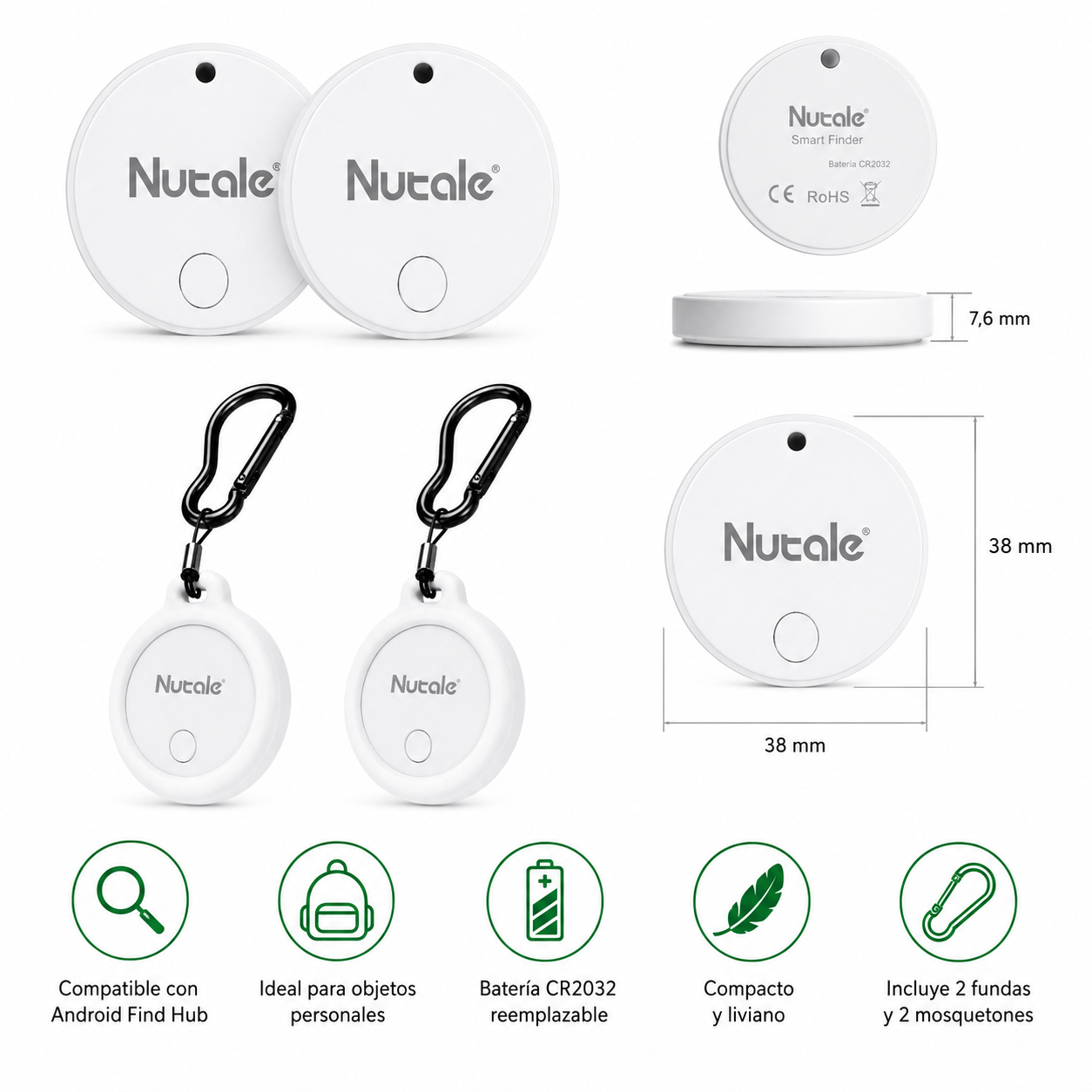 KIT de 2 Localizadores GPS  para Android Find Hub Google