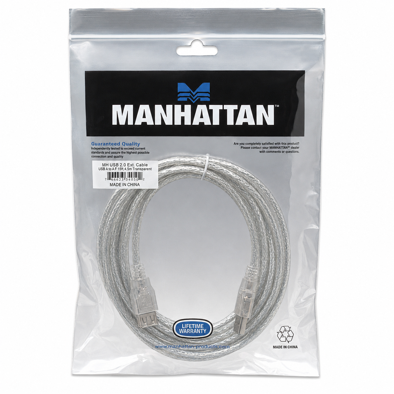 Cable De Datos Extension USB 4.5m  Manhattan 340502
