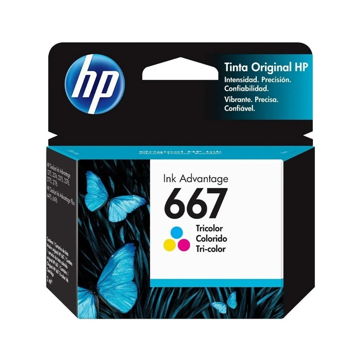 Tinta HP 667 Tricolor Cartridge Original 3YM78AL 2ML Colors