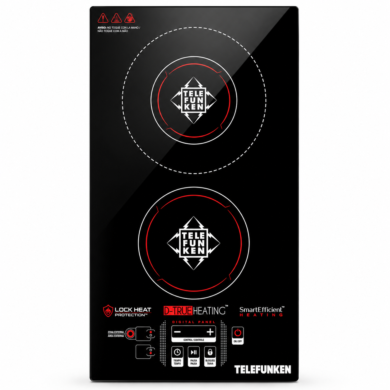 Cocina Eléctrica Encimera Dual Vitrocerámica Touch 3200W SEC