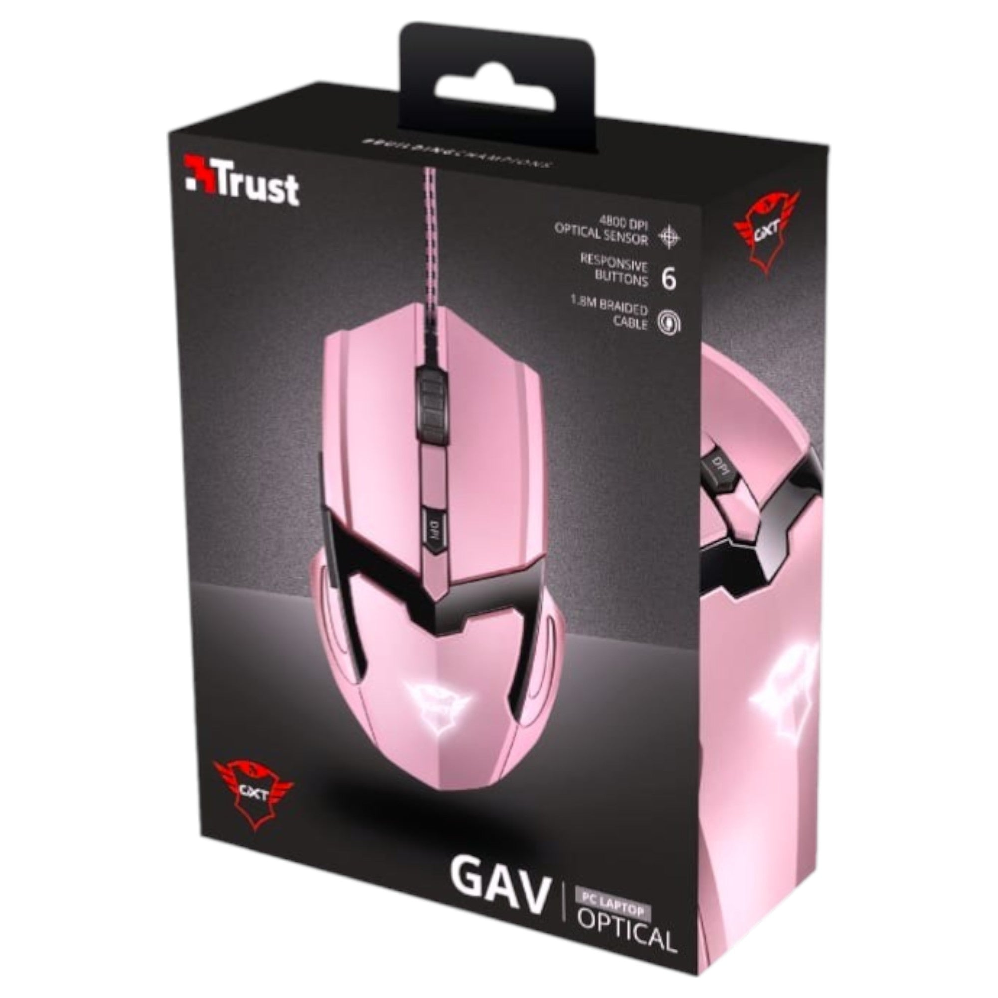 Mouse Gamer Rosado Trust Gxt 101P Retro-iluminado