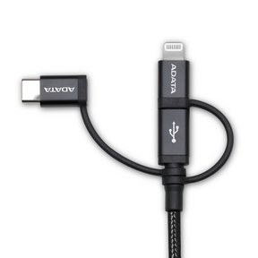 Cable USB ADATA (3en1)  USB-C + Micro USB + Lightning MFI 1M