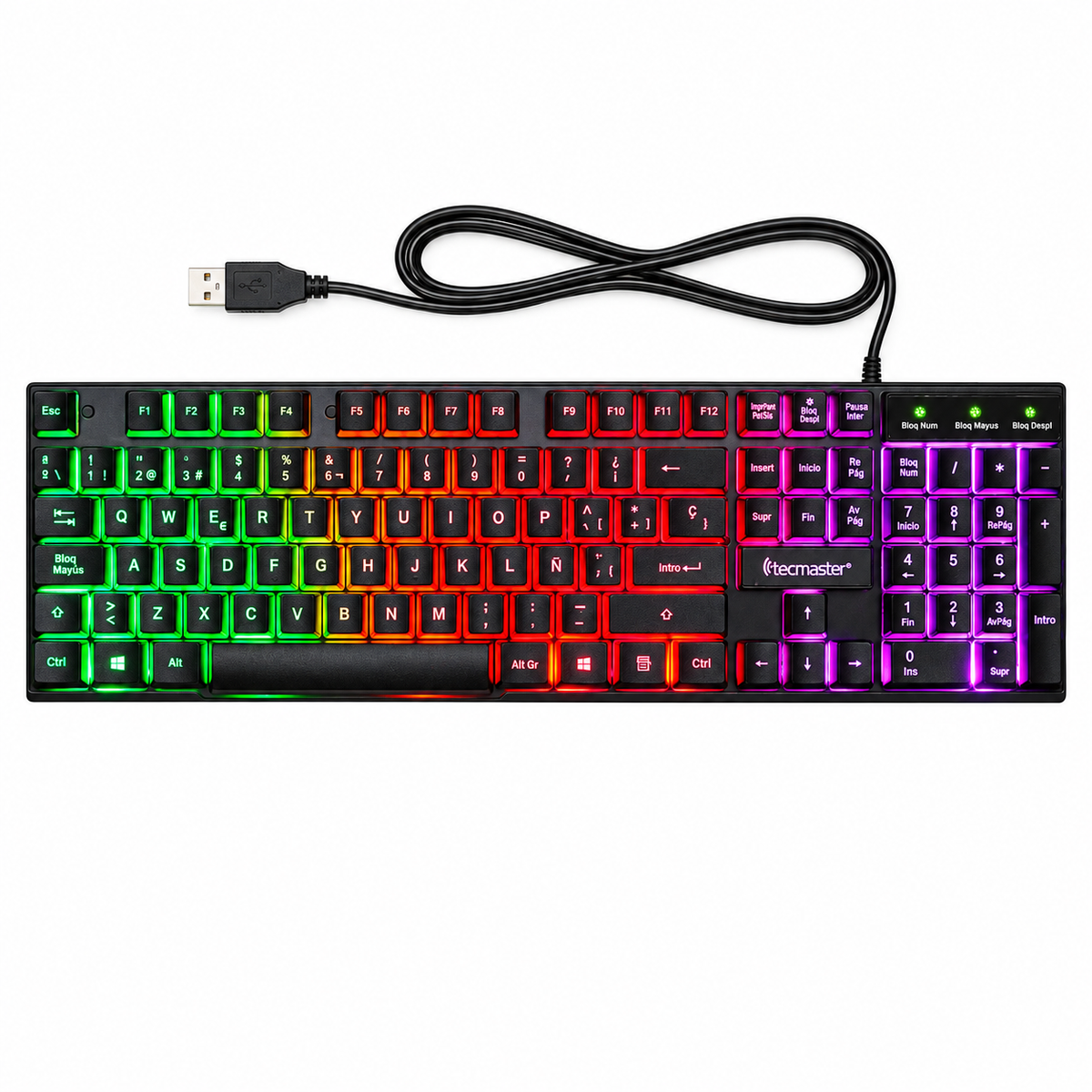 Teclado Gamer con Retro Iluminación RGB Tecmaster TM-100510