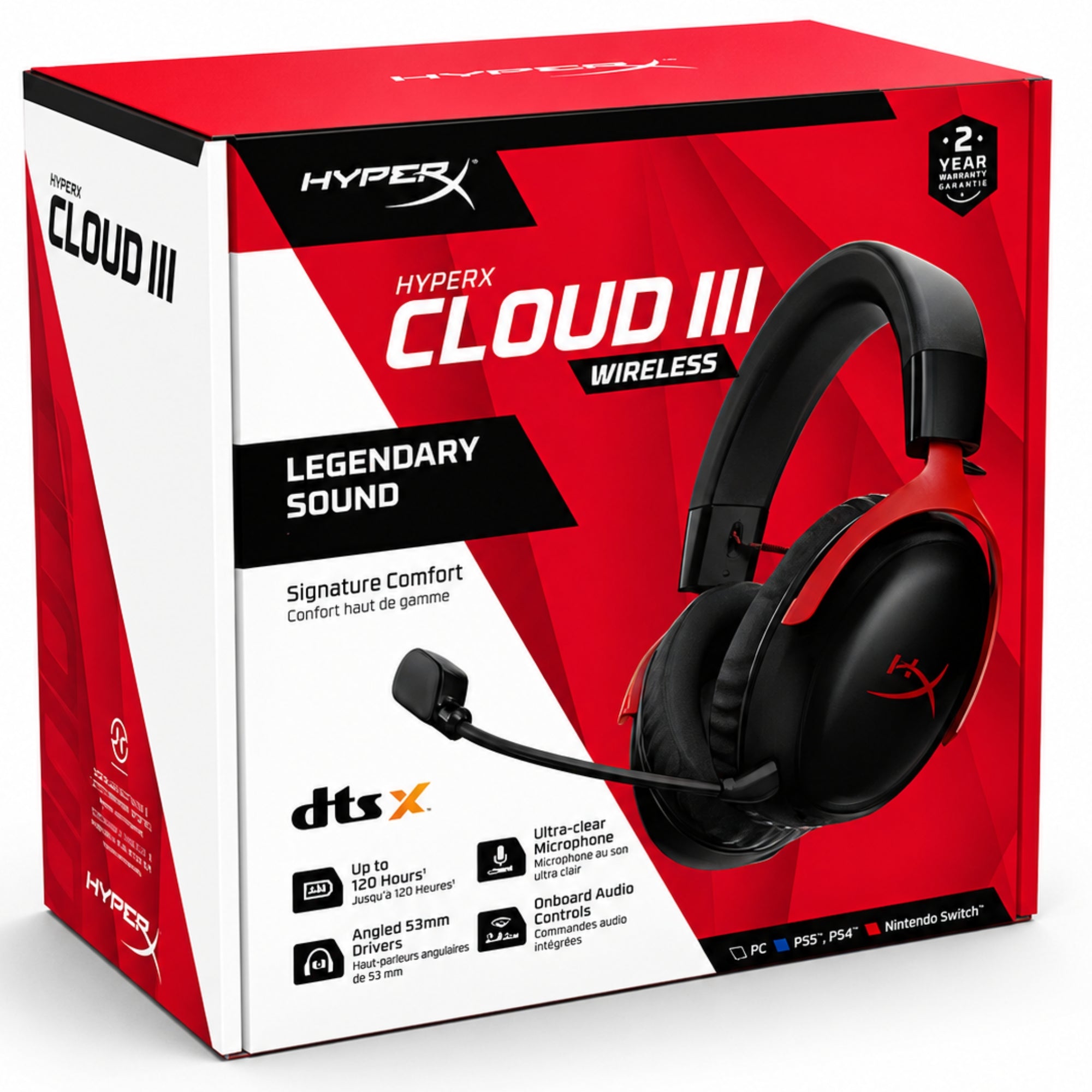 Audífonos HyperX Cloud III Legendary Sound Wireless RED