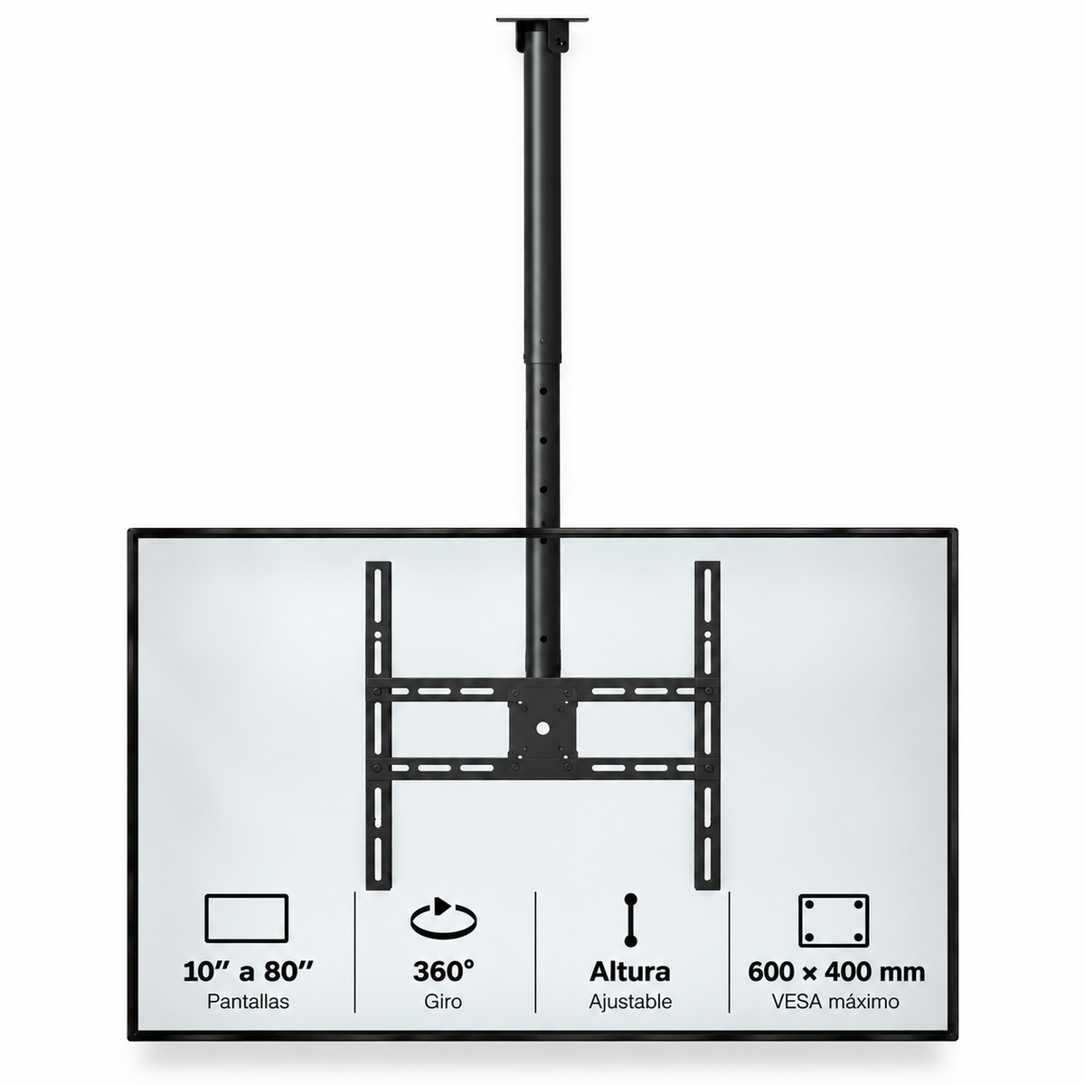Soporte de TV para Techo Giratorio Ajustable 80" Max