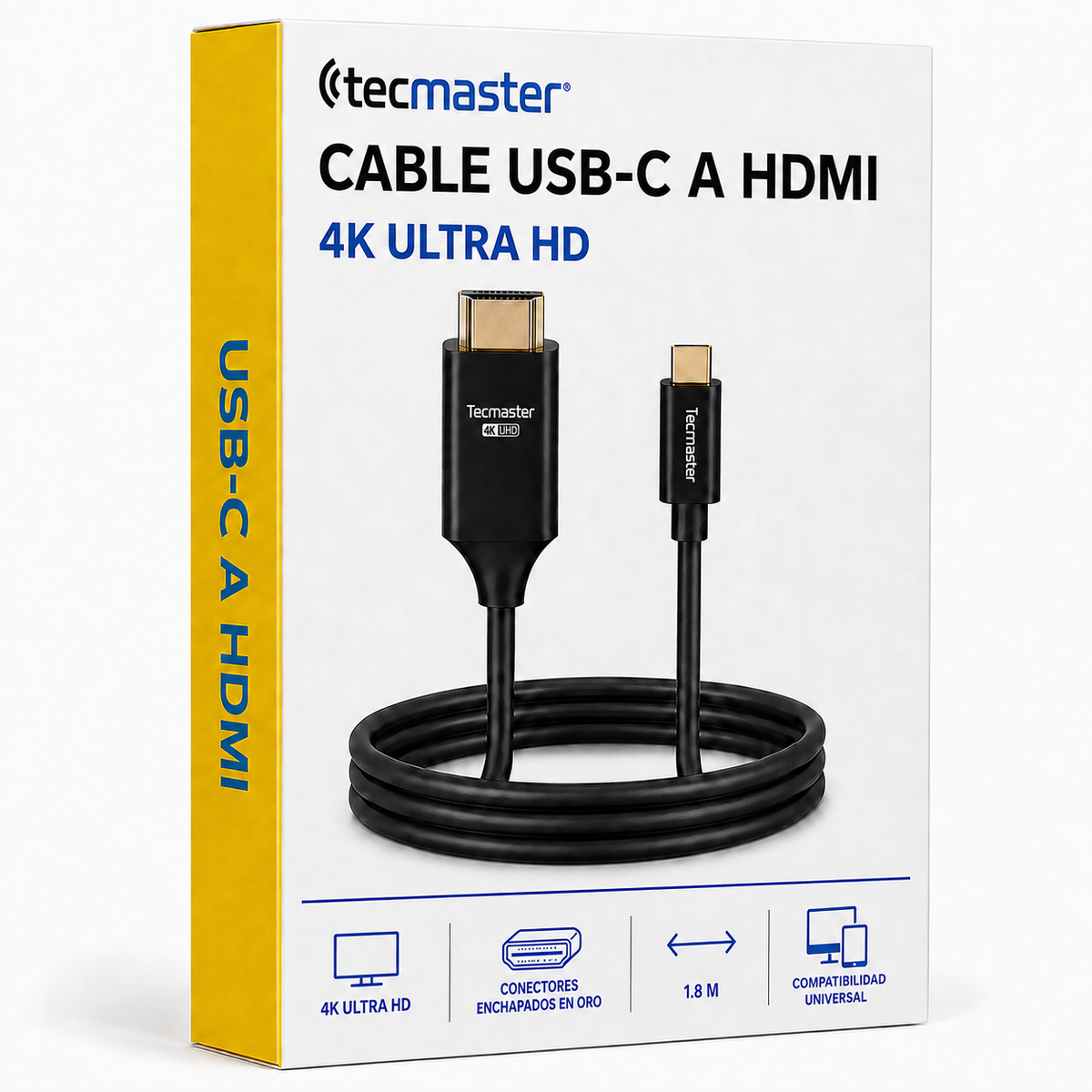 Cable HDMI Type-C 4K UHD 1.8M Tecmaster TM-100539 High Speed