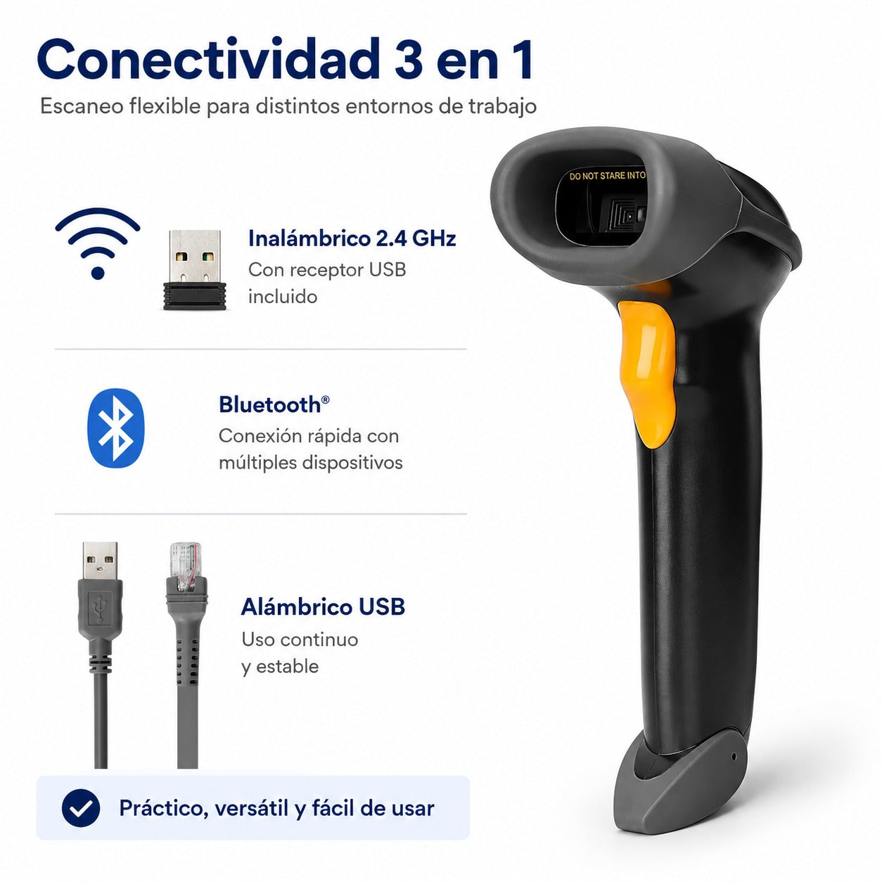 Lector de Códigos de Barra Bluetooth CCD IP54 Utek UT-BSCBT8