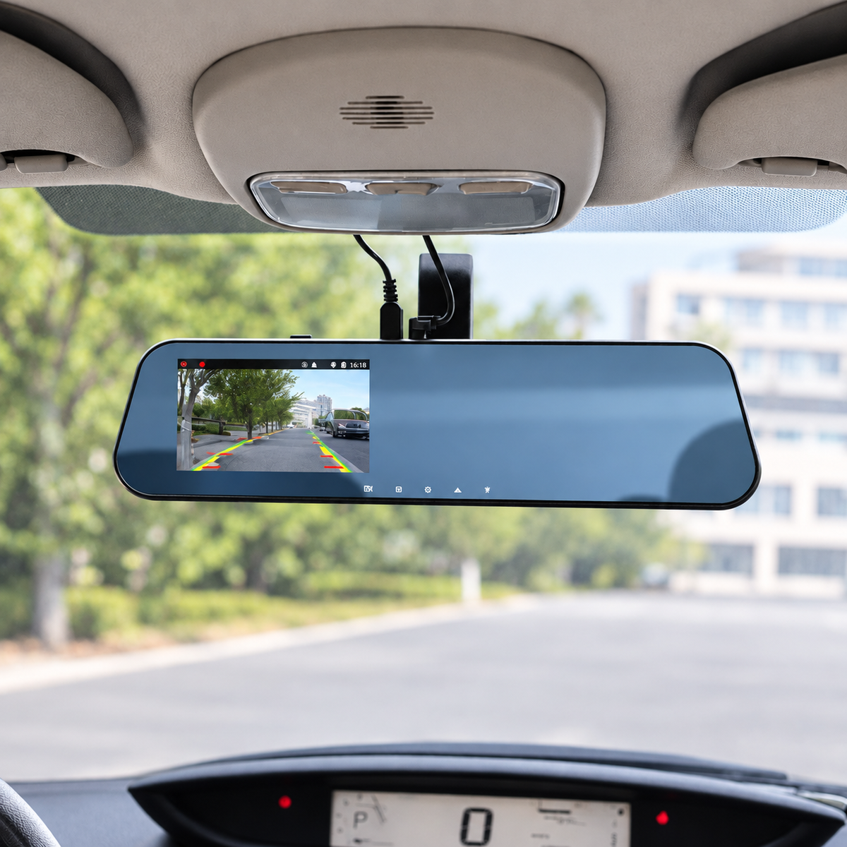 Dashcam Espejo Retrovisor Dual Cámara Frontal y Trasera FHD