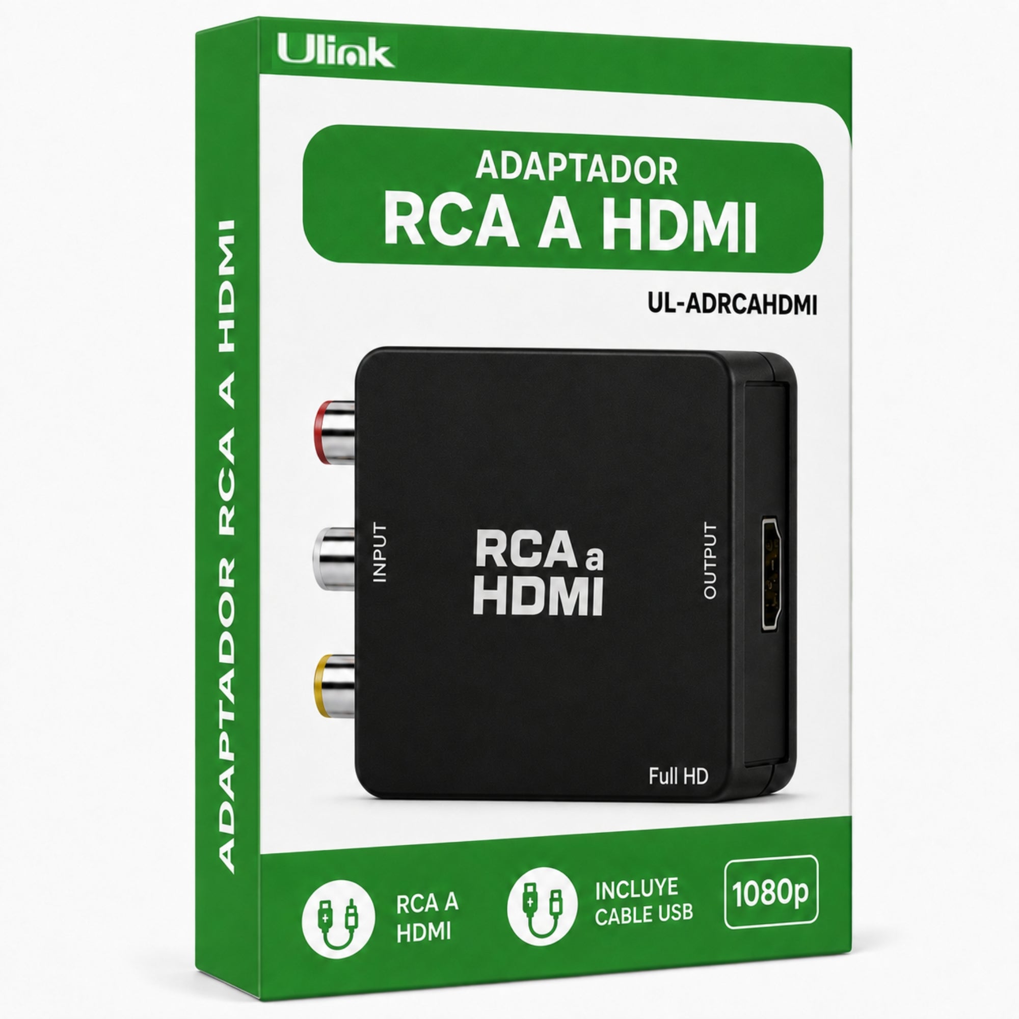 Conversor de Entrada RCA a Salida HDMI Full HD 1080p