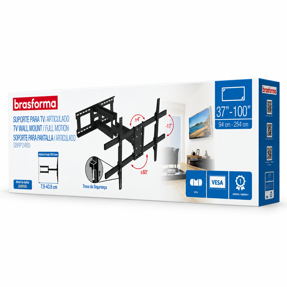 Soporte de TV Profesional con Brazo Acero Reforzado 100" Max
